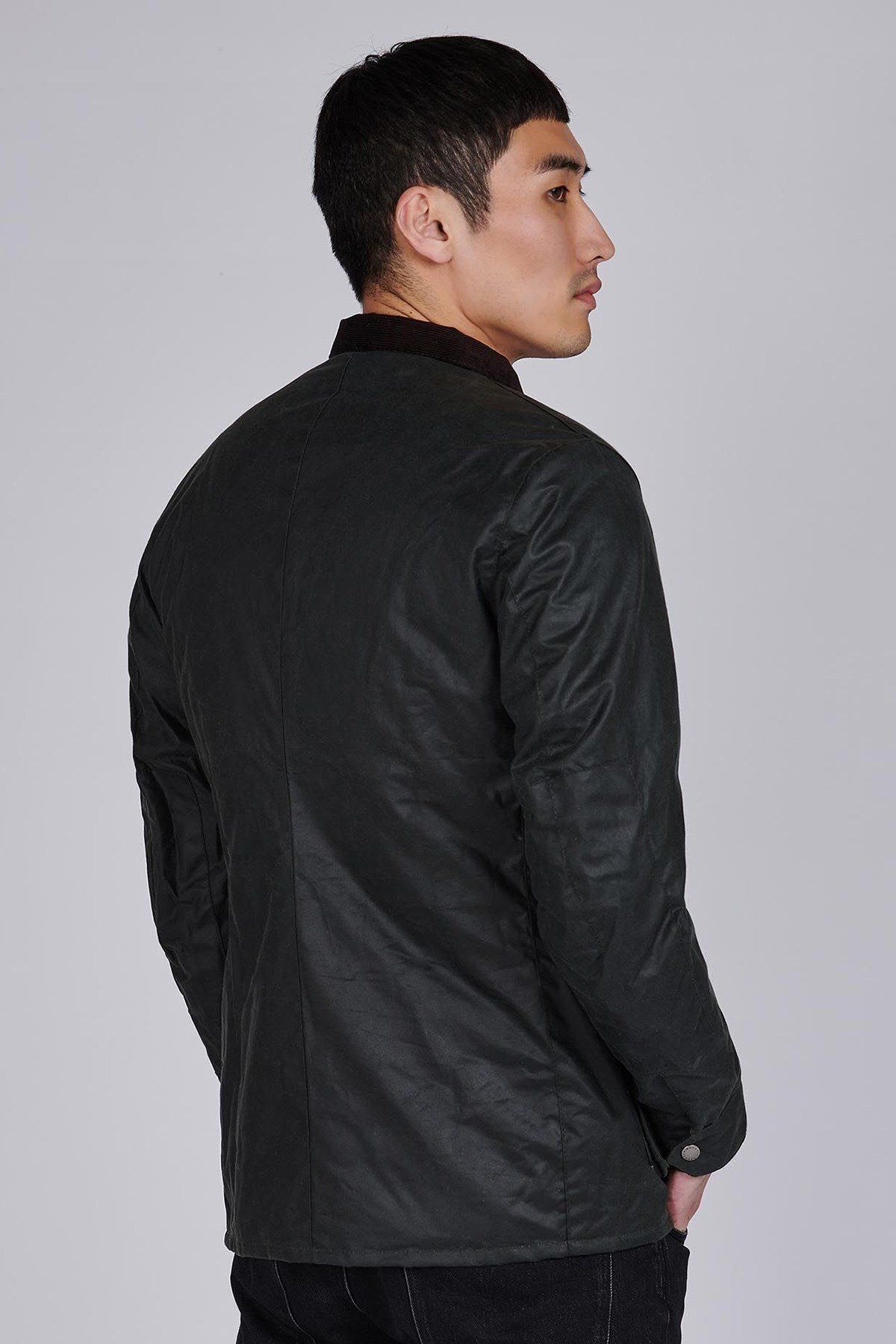 کاپشن مشکی مردانه B.INTL DUKE OIL SG91 SAGE Barbour