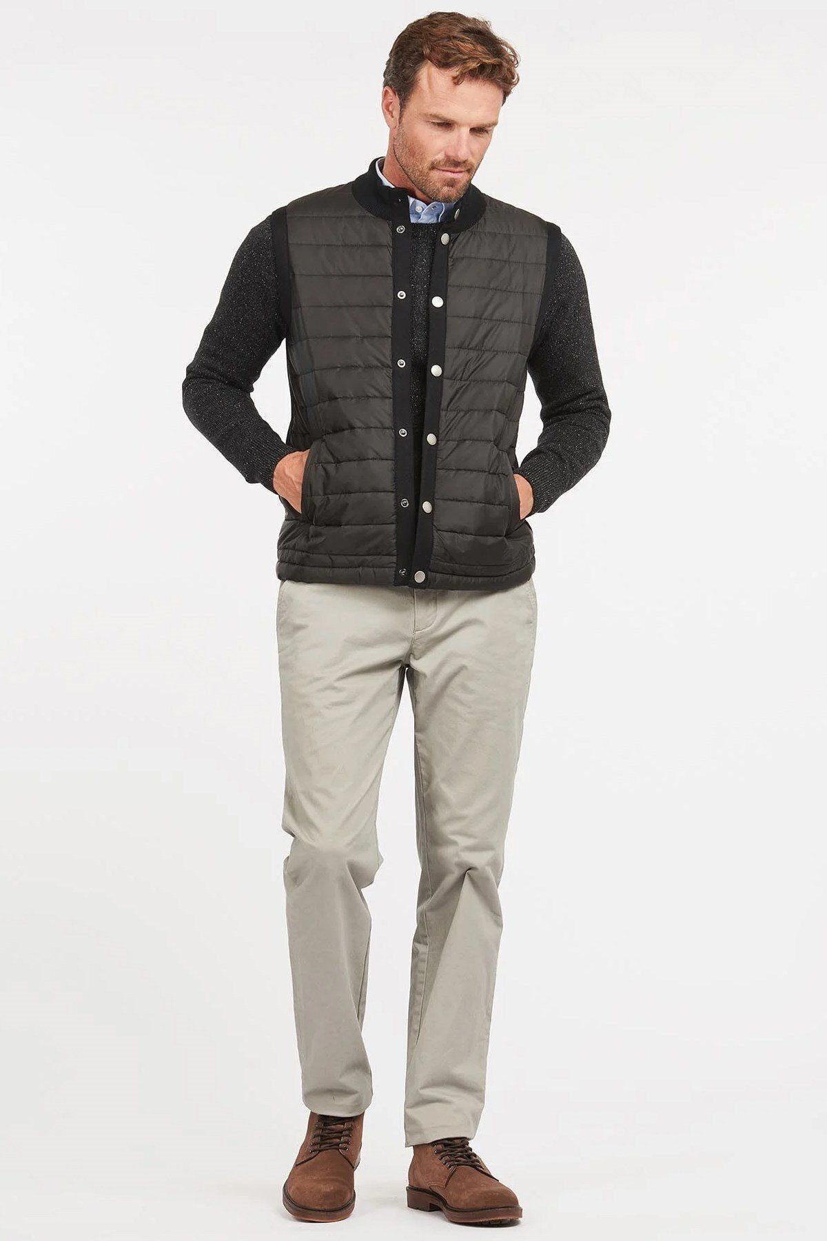 کت مشکی مردانه ZIP جلیقه BK31 سیاه اورجینال Barbour