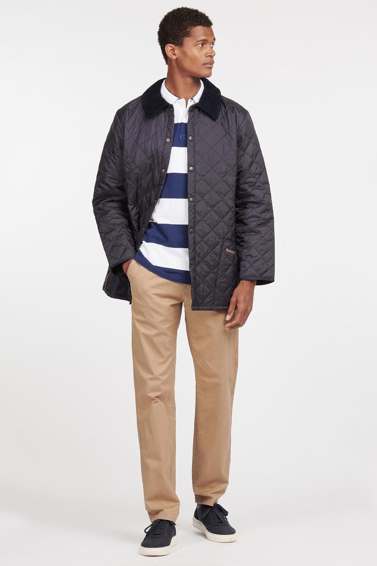 کاپشن آبی مردانه ® معمولی مناسب NY91 NAVY Barbour
