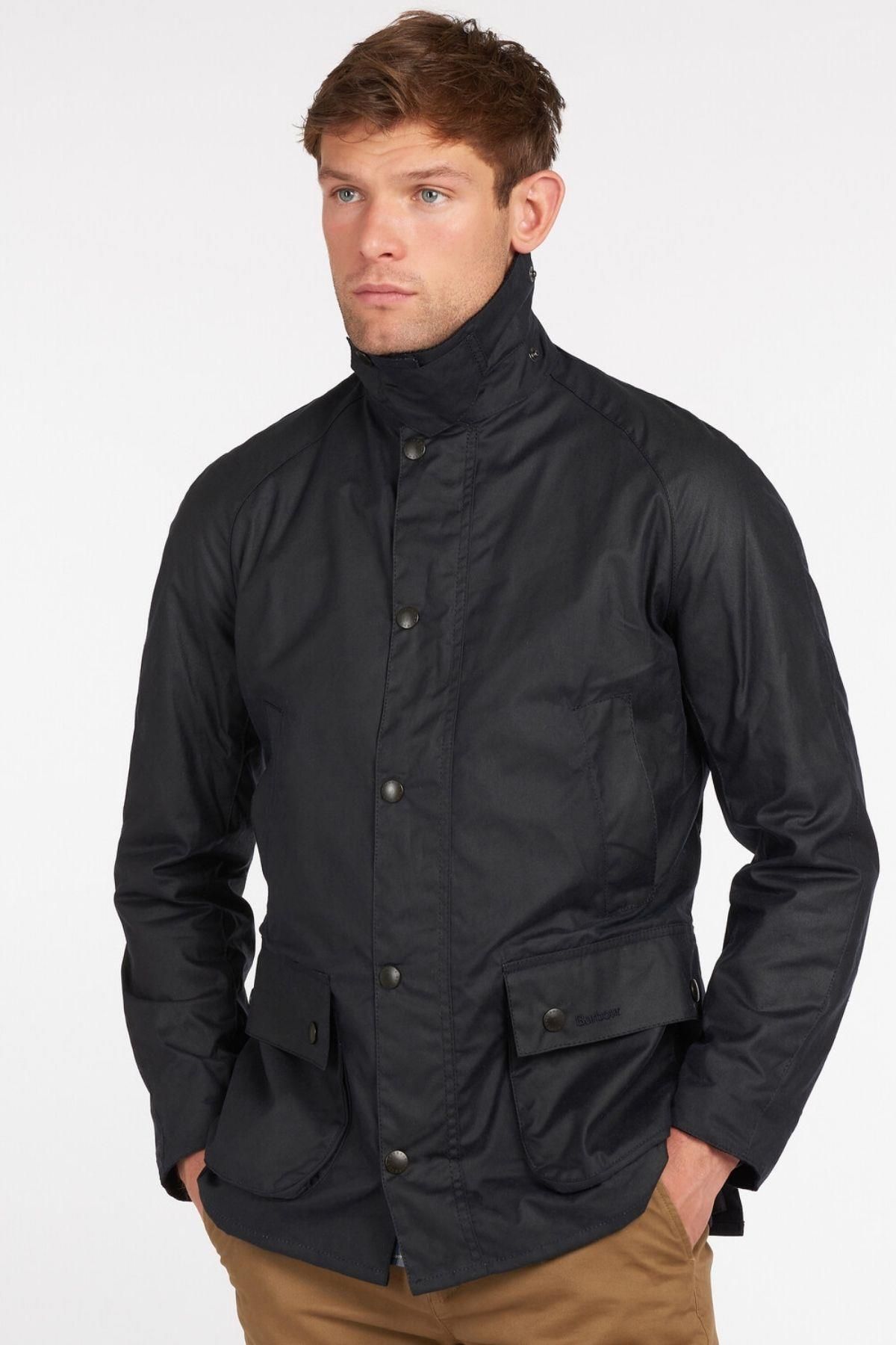 کاپشن آبی مردانه ژاکت روغن اشبی NY92 سرمه‌ای Barbour