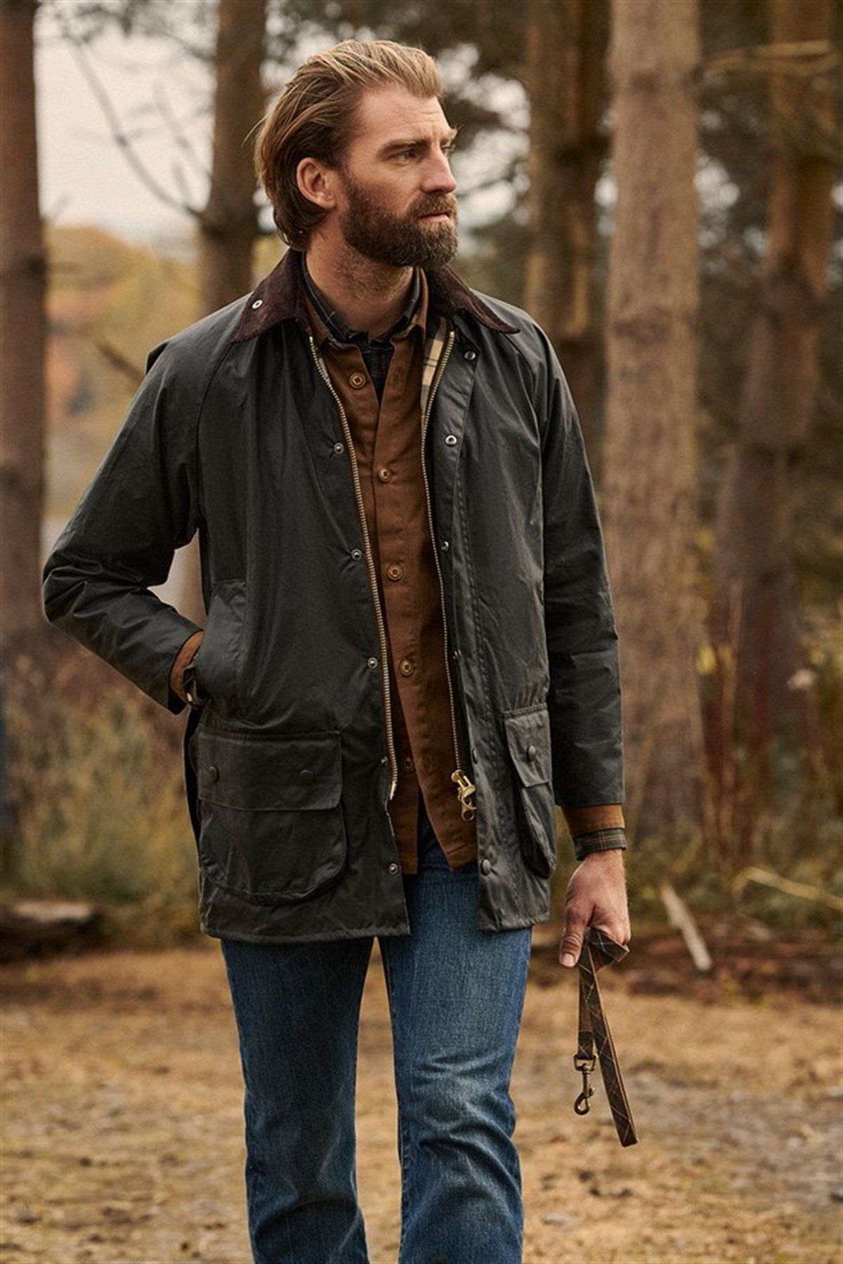 کاپشن سبز مردانه ژاکت روغن SG91 SAGE اورجینال Barbour