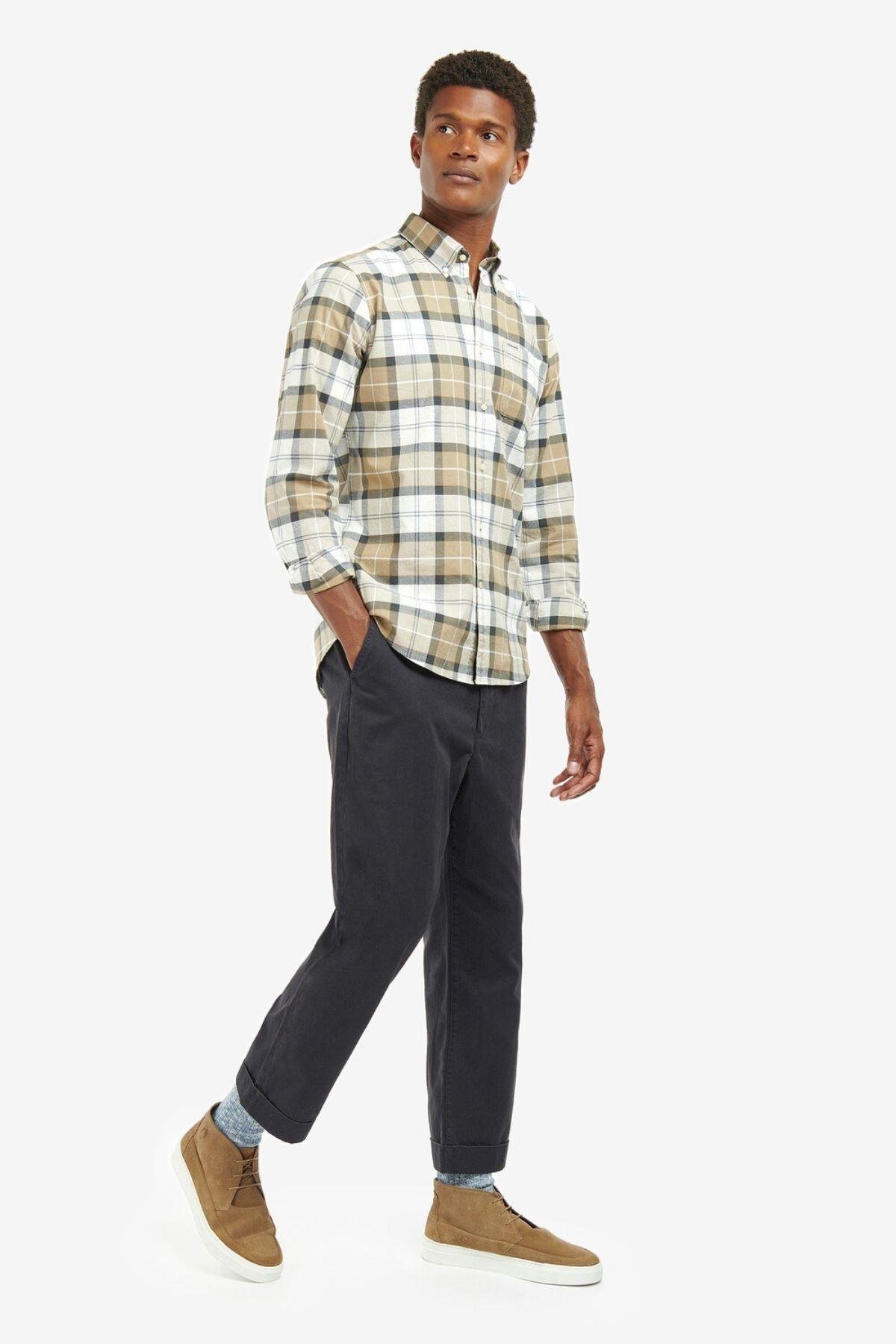 پیراهن مردانه راسته آستین بلند | باربور Barbour MSH5070-tn88 - تصویر 3