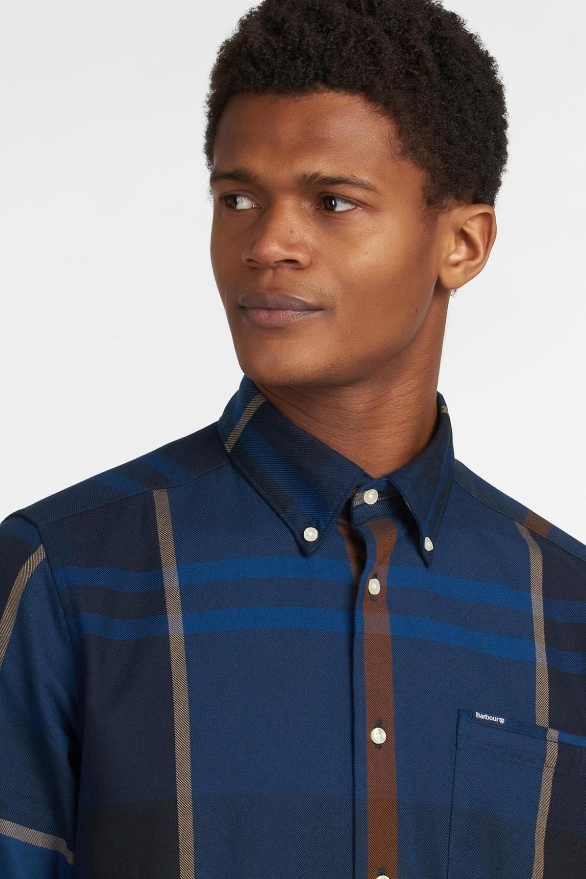 پیراهن مردانه راسته قایقی - خارج از شانه | باربور Barbour MSH4980-TN54 - تصویر 4