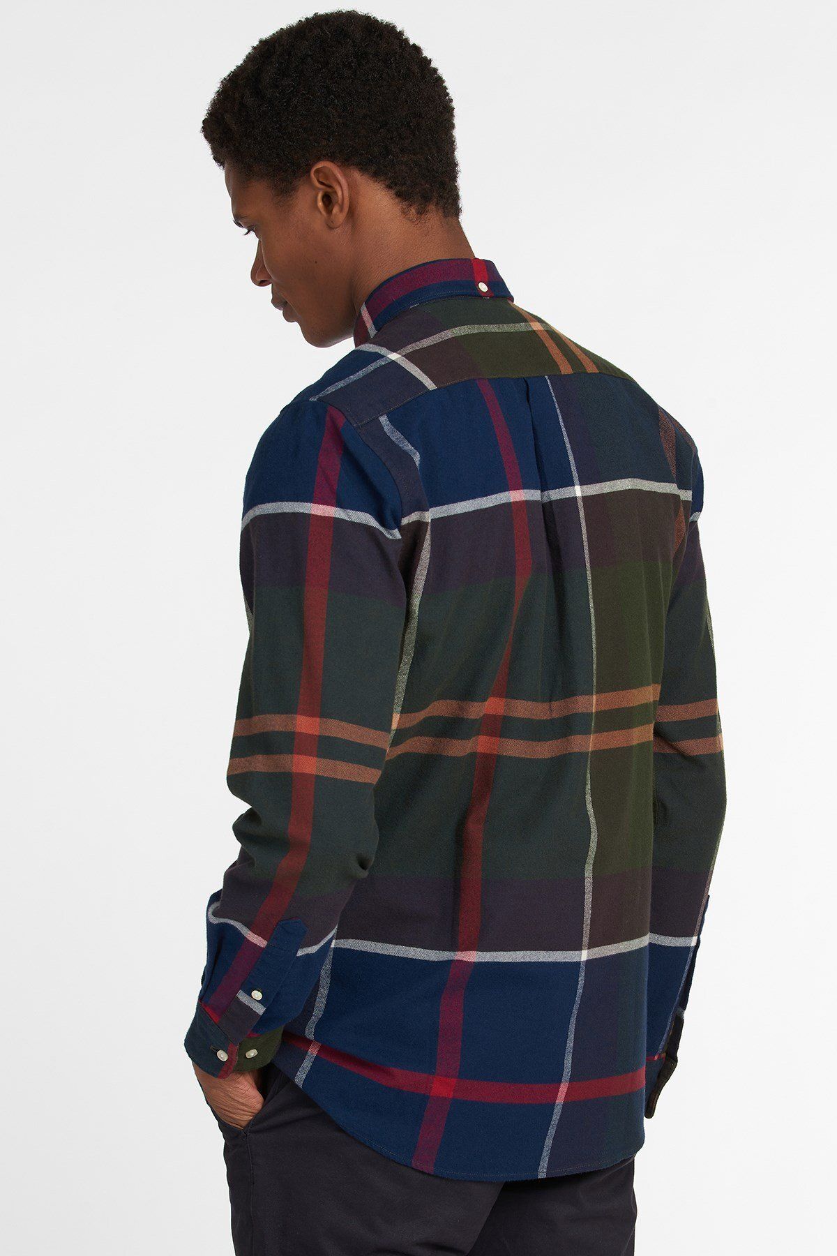 پیراهن / بلوز دکمه دار سبز مردانه SHIP TN11 اورجینال Barbour