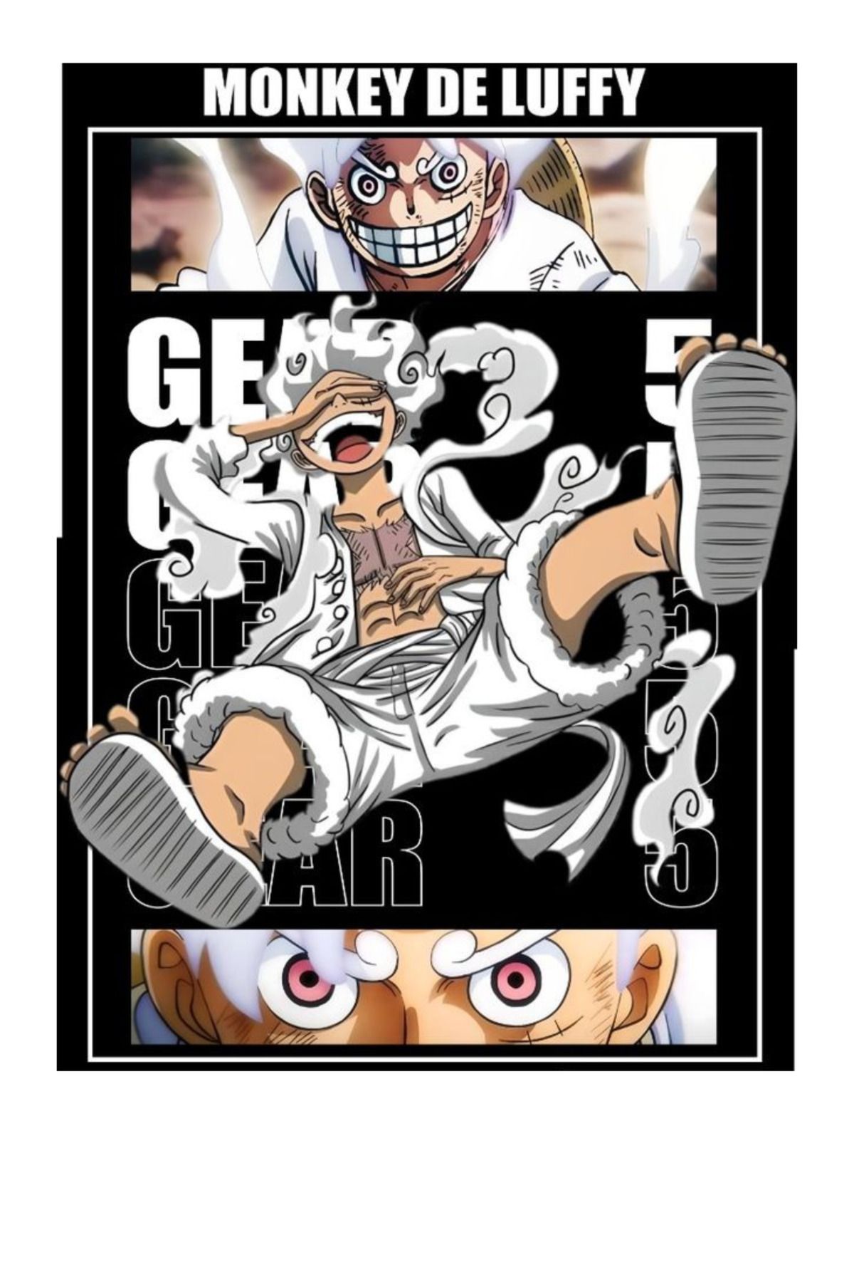 WHB LUFFY - 25Cmx 35Cm Ütü Ile yapışan Tekstil DTF Baskı görseli