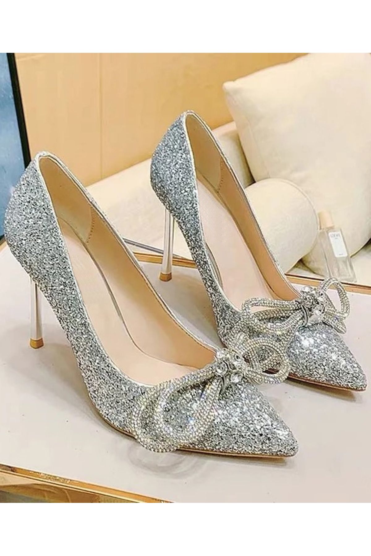 TrendyAnka Pantofi Stiletto Özgür Gister Pentru Damă - Chrome Point - Transparenti - Tocuri 9cm Femeie - 40