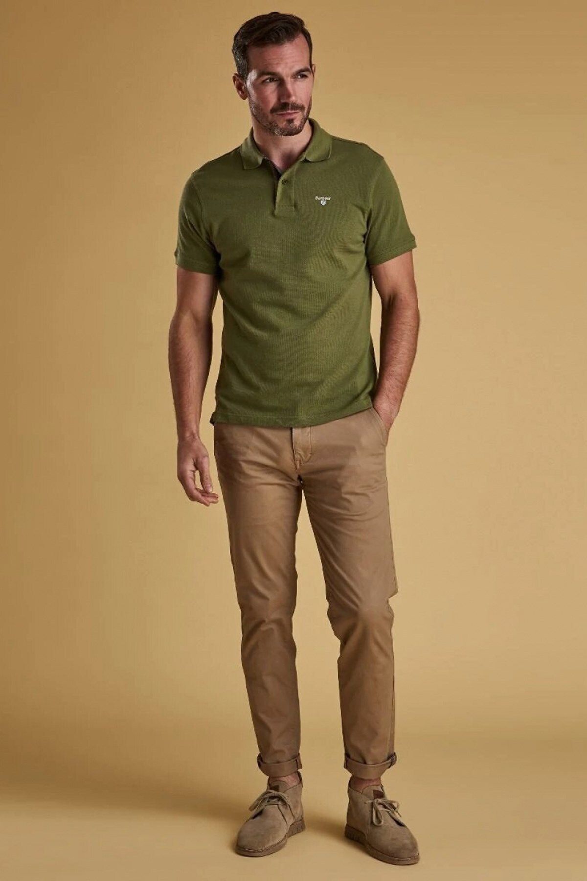 تی شرت یقه پولو سبز مردانه POLO YAKA OL39 اورجینال Barbour