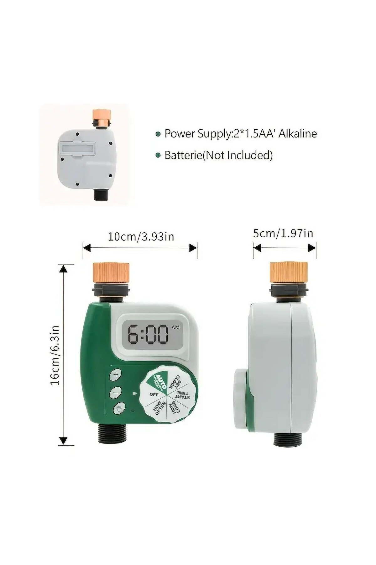 fulina-Portable Prinkler Timer, large Digital display, Rain Delay, interval programming, for save water 3