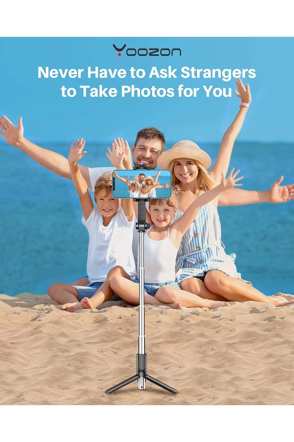 AWH-Selfie Stick Tripod Bluetooth – Extendable with Remote for iPhone, Galaxy, Huawei & More 5