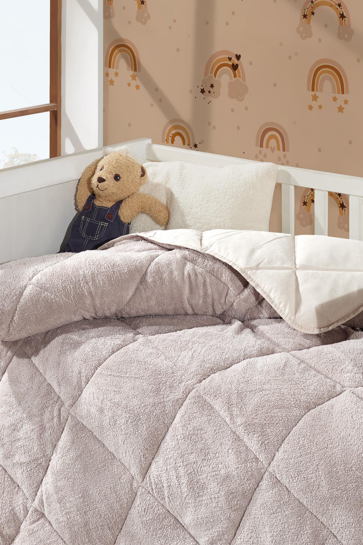 Zeynep Tekstil Lüx Wellsoft Yorgan Çift Taraflı Bebek Yorganı 95X145 Krem fotoğrafı 3 (önizleme)