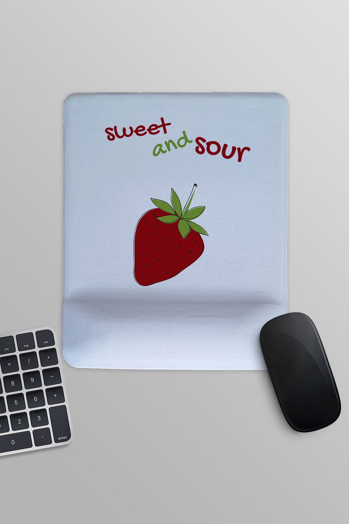 qoeuyl boutique Mousepad Dreptunghiular Imprimat Dulce Și Acrișor Cu Suport Pentru Încheietura Mâinii - One Size
