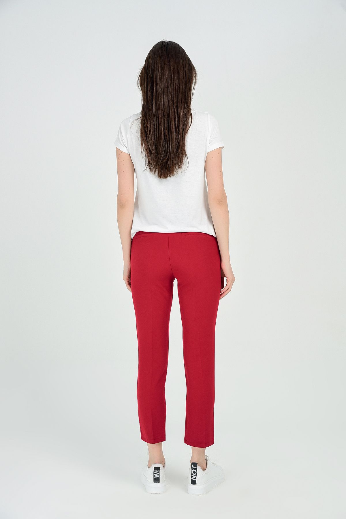 Sense-Trousers - Atlas Fabric Trousers on the Ankle| Pnt19003 Claret Red 3