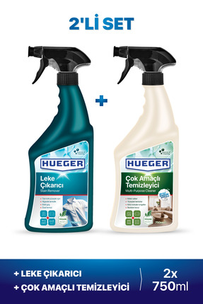 Hueger Leke Çıkarıcı Sprey ve Çok Amaçlı Yüzey Temizleyici 2'li Set 750ml - 7...