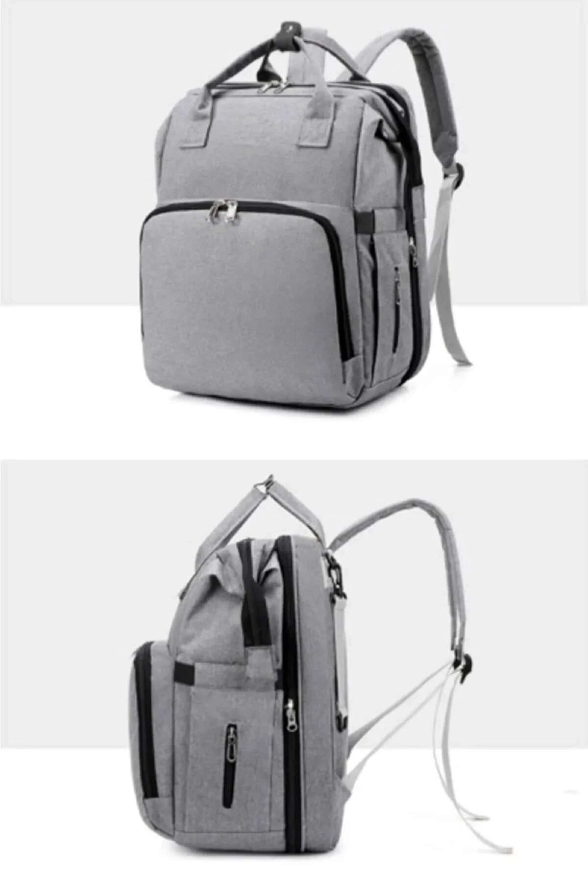 Moda West Açılabilir Yataklı Puset Askılı Termal Biberonluk Bölmeli Su Geçirmez Bebek Bakım Çantası Baby Bag fotoğrafı 5 (önizleme)