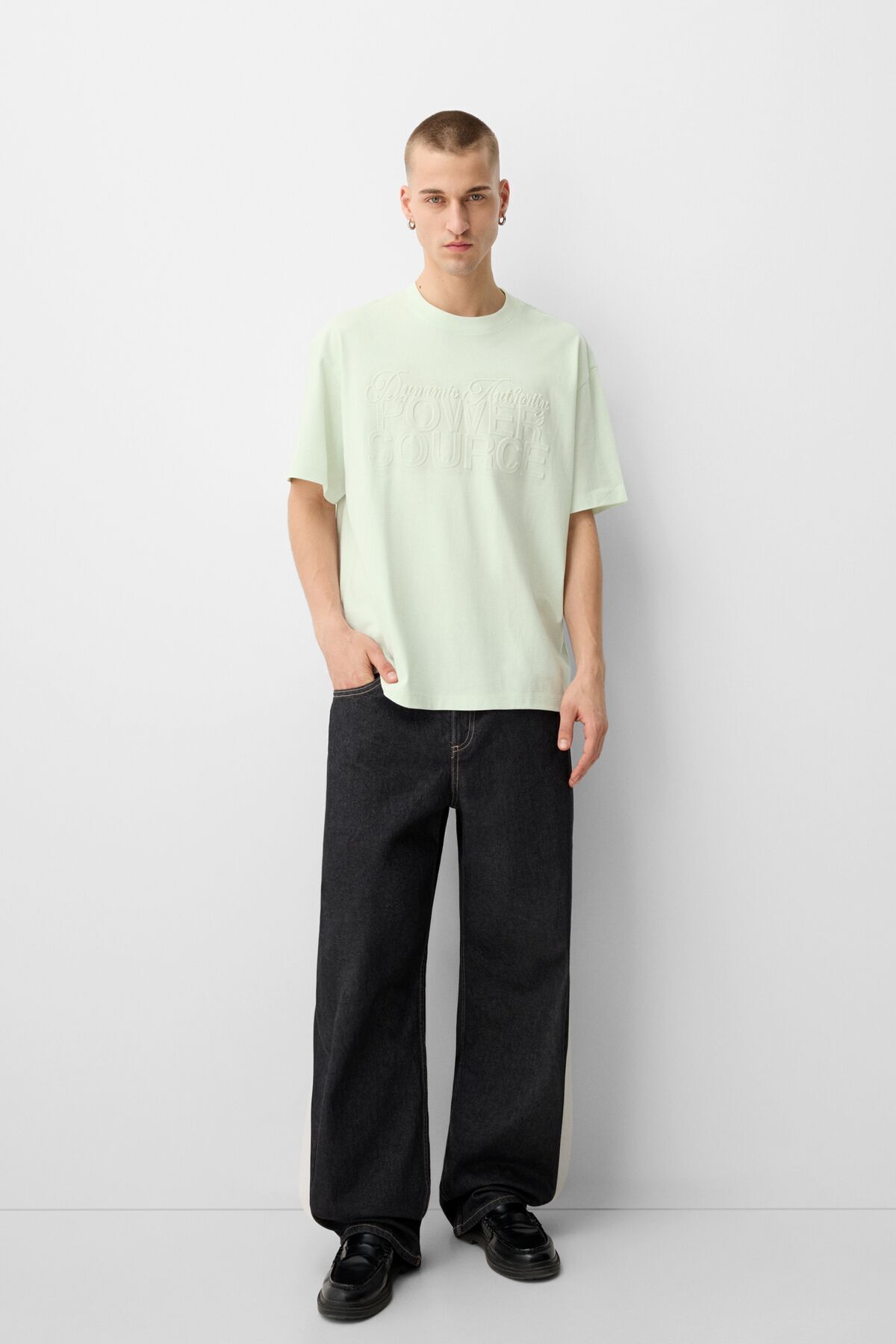 Bershka-Printed Embroidered Thick Short Sleeve T-shirt Ramadan 2