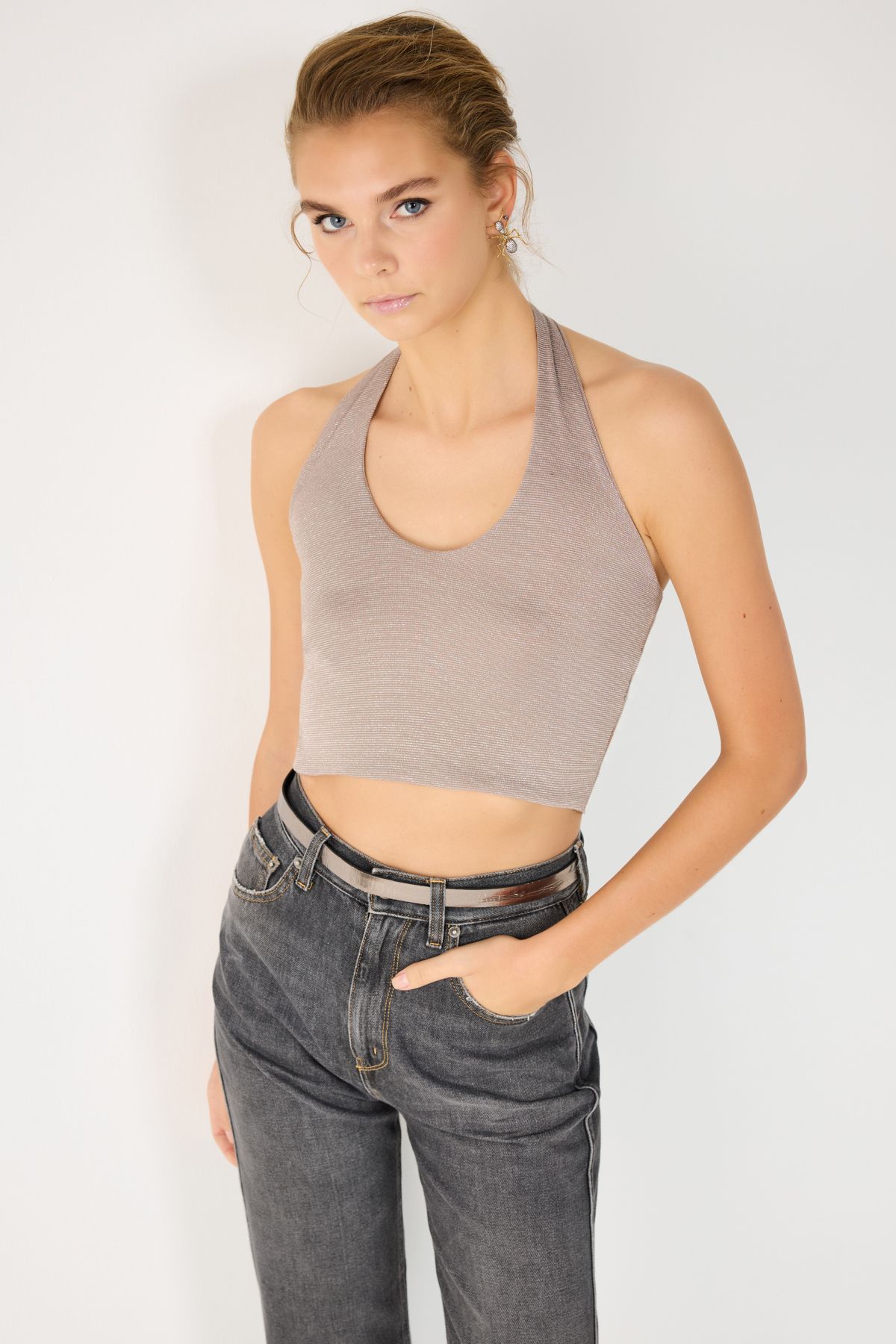 No Matter What-Glittery Halter Neck Shiny Short Ball 2