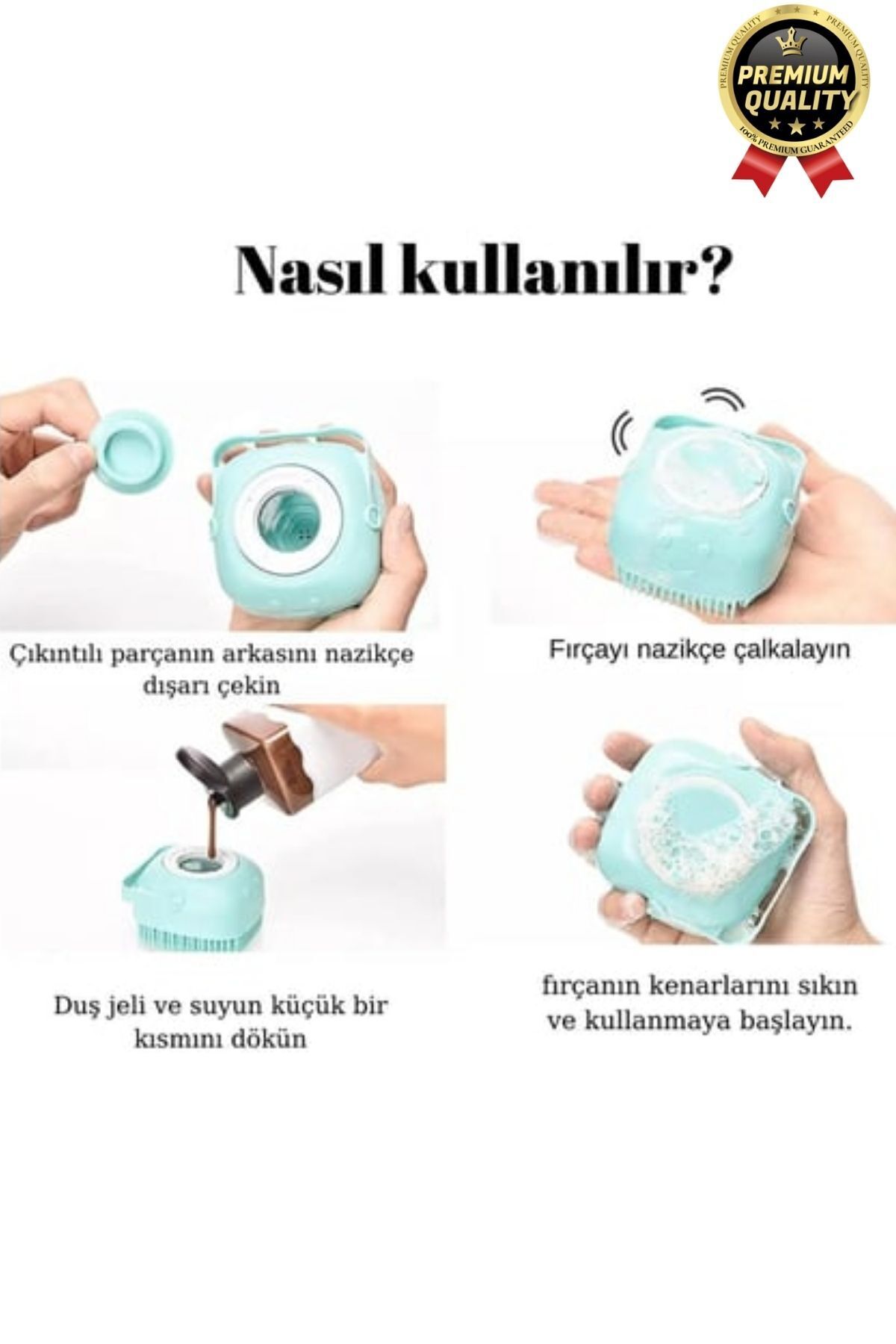 Svein Çok Amaçlı Silikon Evcil Hayvan Bebek Çocuk Şampuan Hazneli Banyo Masaj Tarak Duş Fırçası Kesesi fotoğrafı 5 (önizleme)