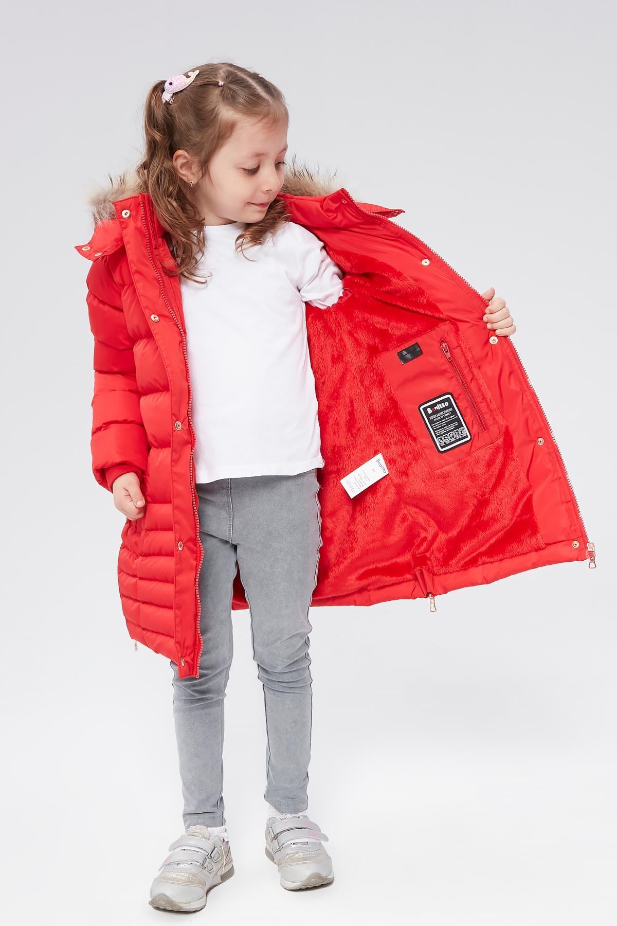 Benittokids Benittokids Kız Çocuk Natürel Kürklü Kaban 51301 fotoğrafı 2 (önizleme)