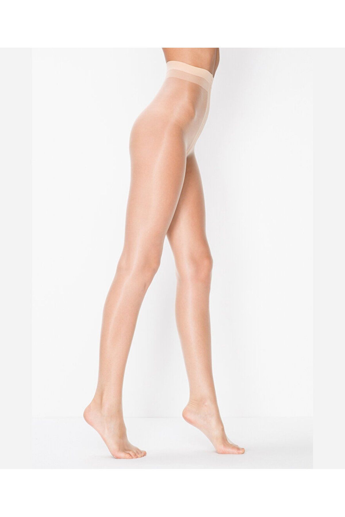 İntive Lingerie 5 Den Yok Gibi Ağlı Burnu Şeffaf BB Krem Efektli Ultra İnce Parlak Külotlu Çorap- FİT5