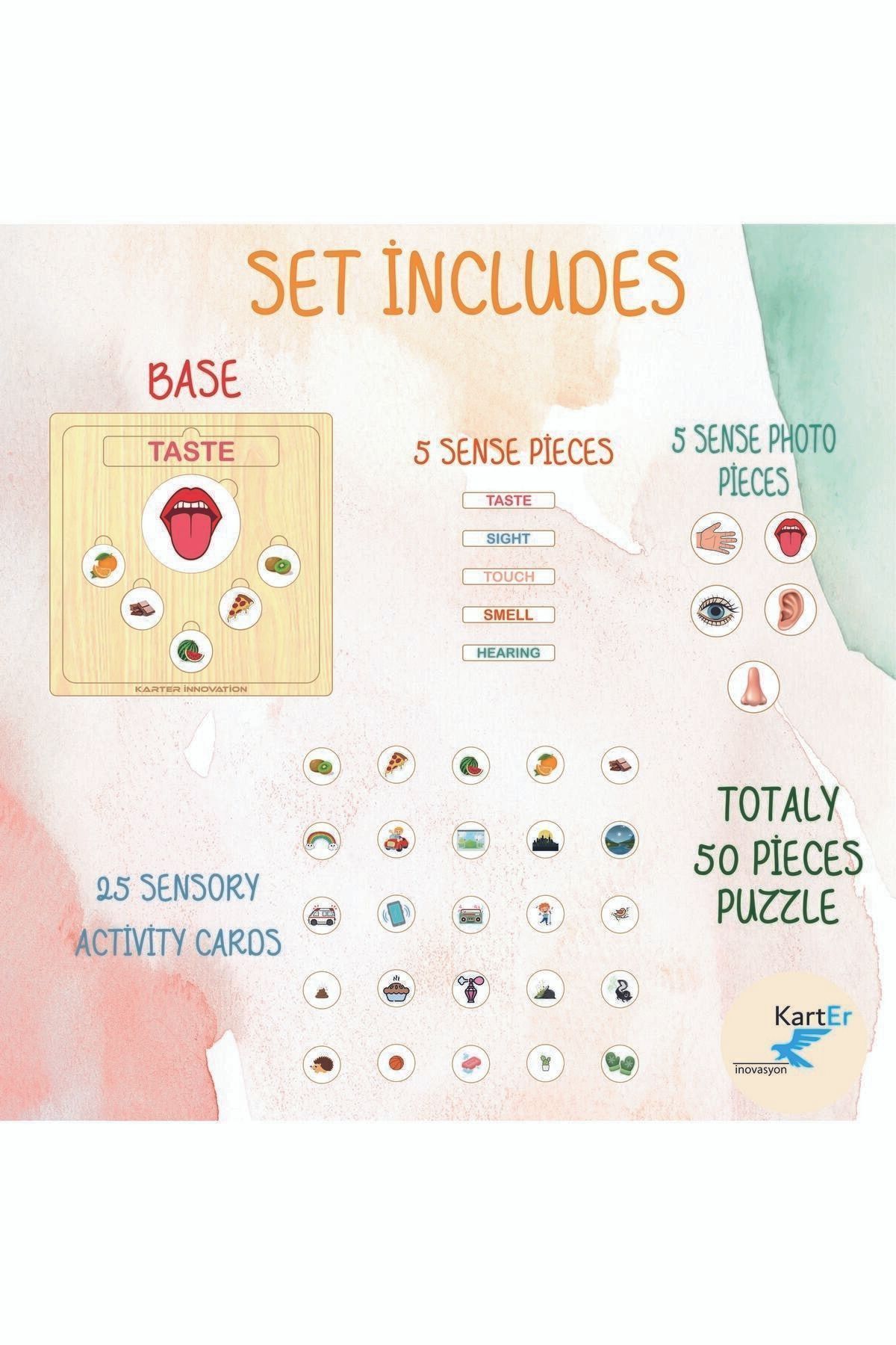 Karter İnovasyon Duyulari Ögreniyorum, Ahsap Oyuncak, Egitici Ahsap İngilizce Oyuncak, Montessori Egitici Oyuncak, fotoğrafı 5 (önizleme)