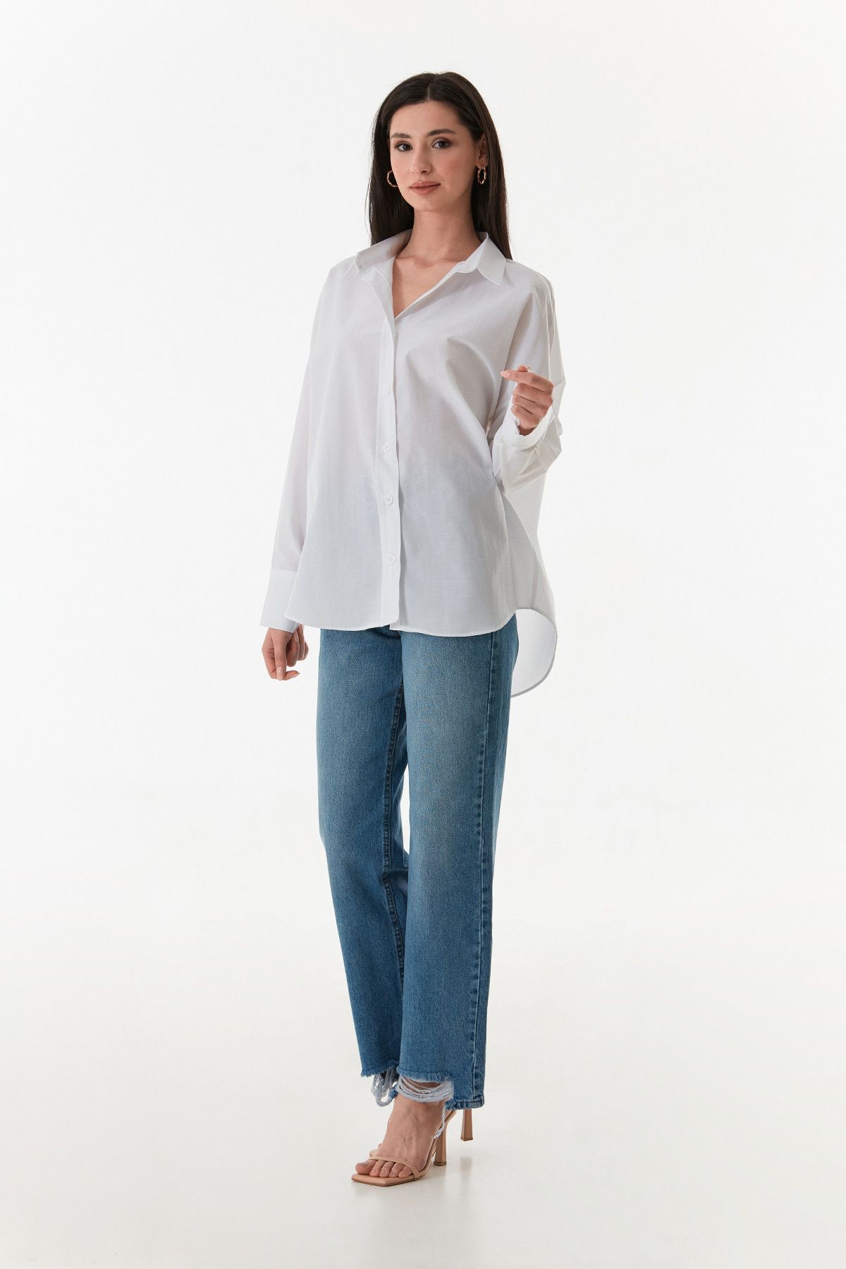 Fulla Moda-Basic Long Back Casual Shirt 2