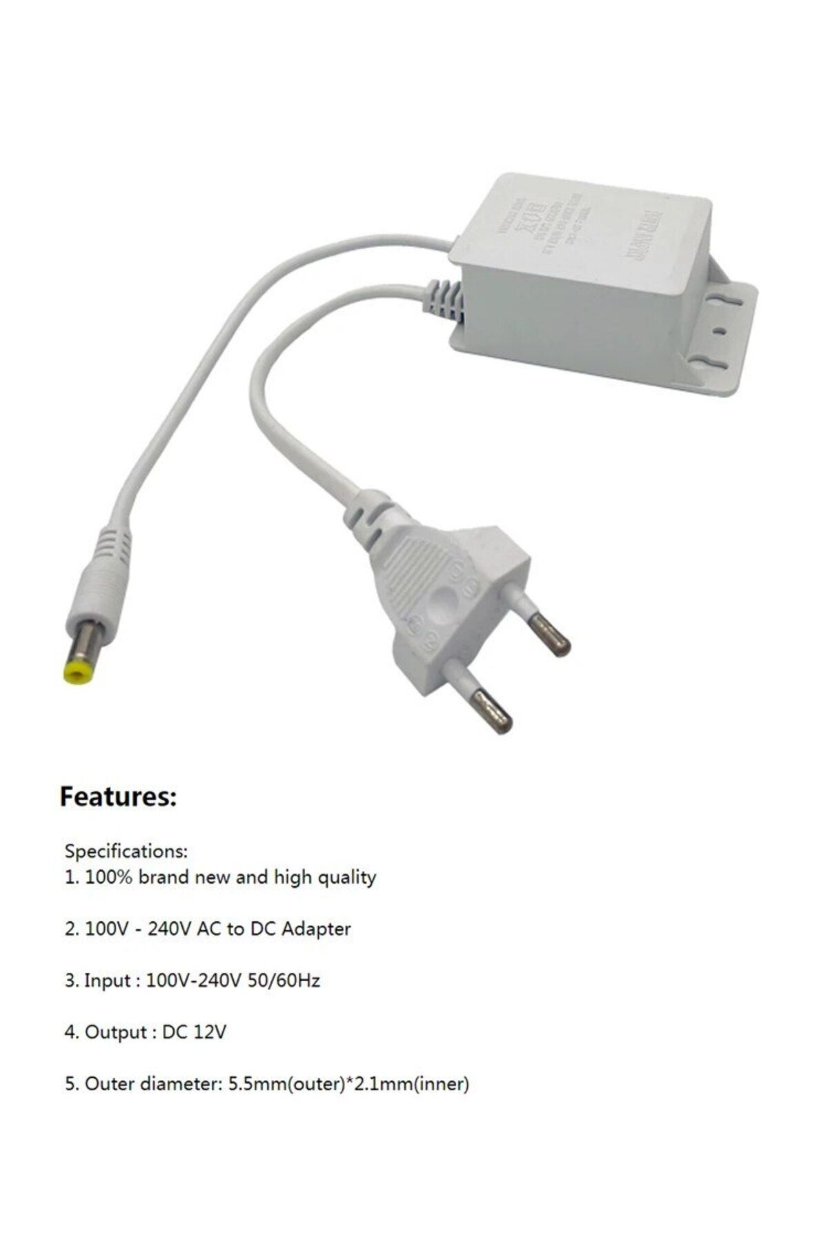 JIENUO-European standard Power Adapter US/EU Outdoor Waterproof AC 100-240V Input DC 12V Volt Output Supply 8