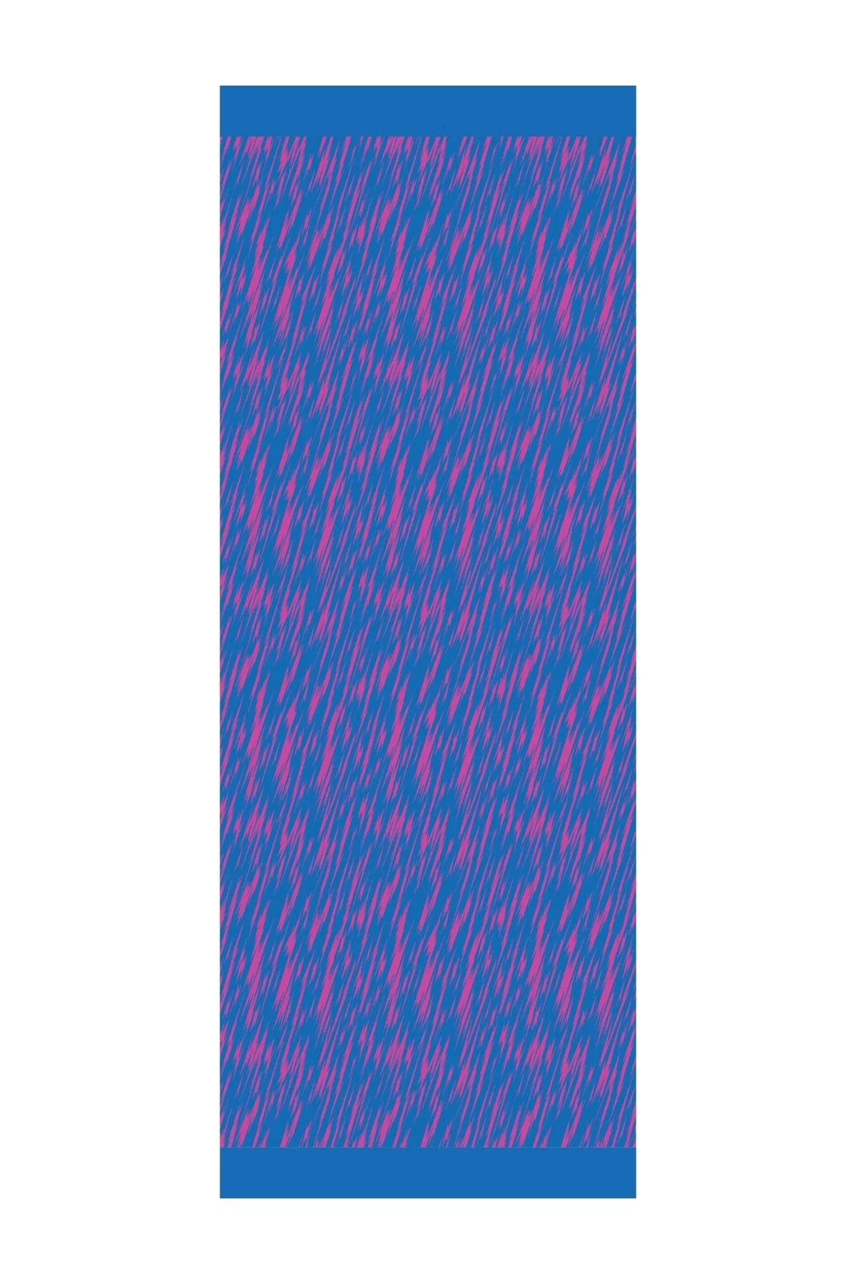 Mooncorn-Selis Pattern Double Sided Shawl Petrol Blue-Fuchsia 6