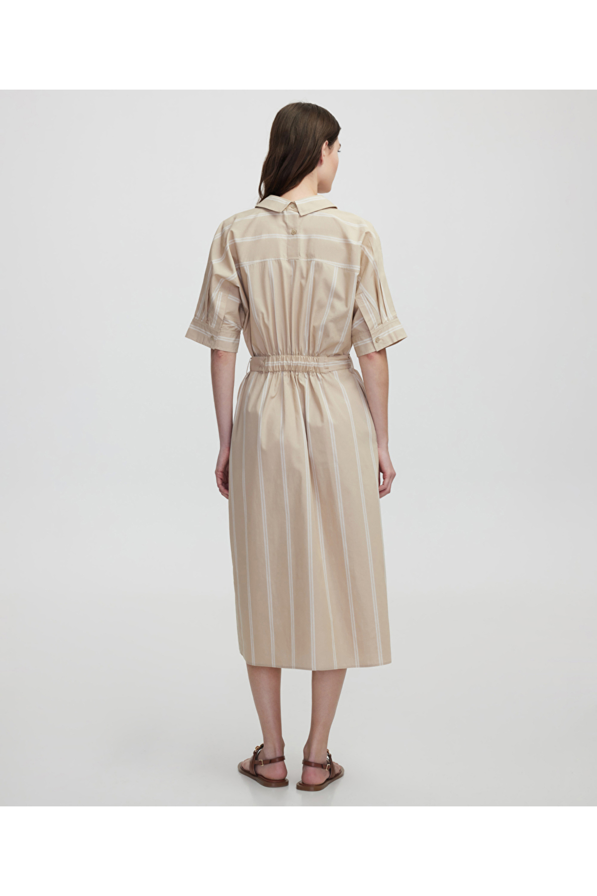 İpekyol  Çizgi desen poplin elbise - Görsel 6