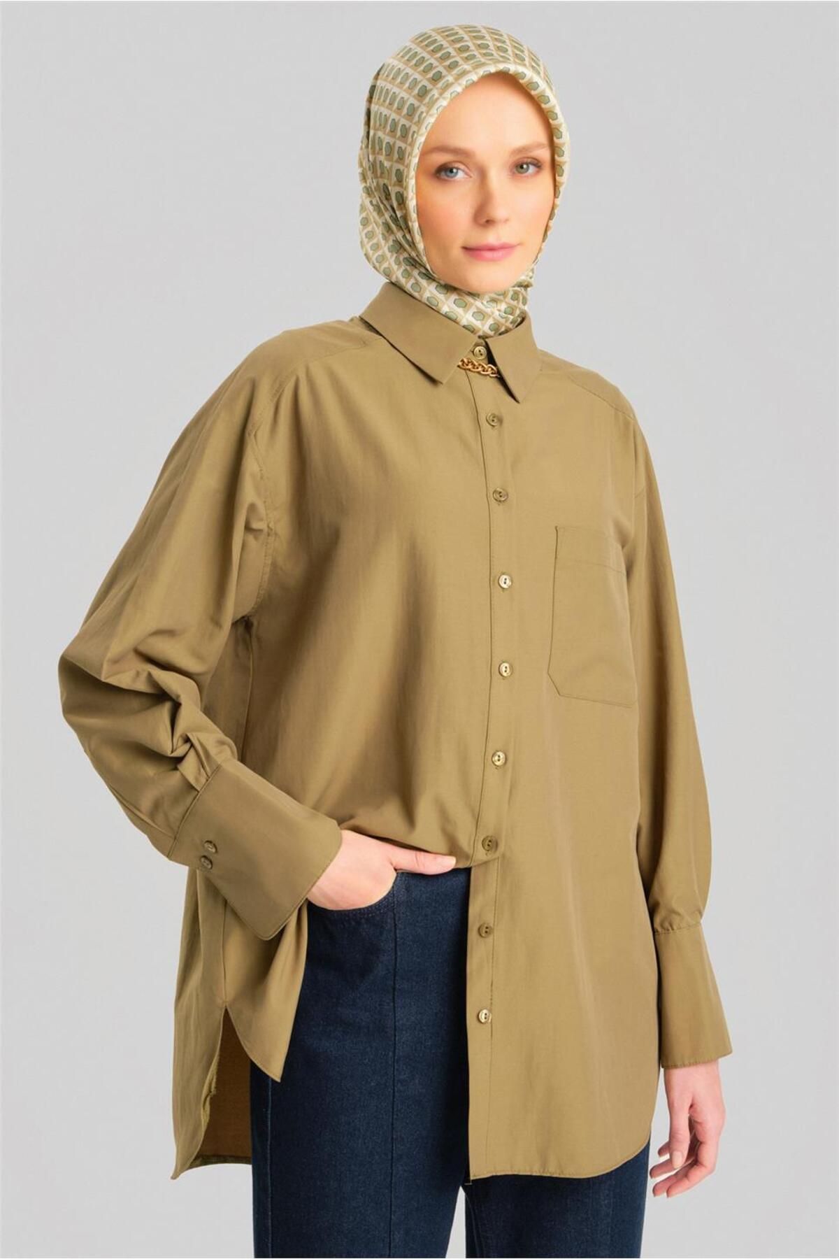 پیراهن مدیوم3444 خاکی Armine
