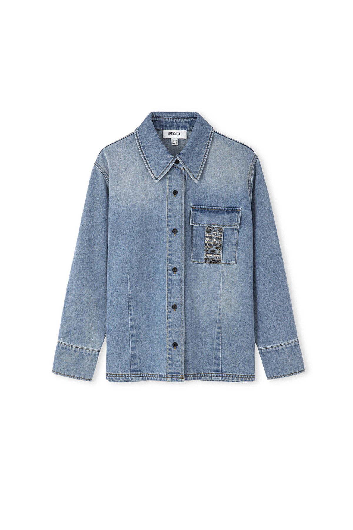 İpekyol-Embroidered denim shirt 3