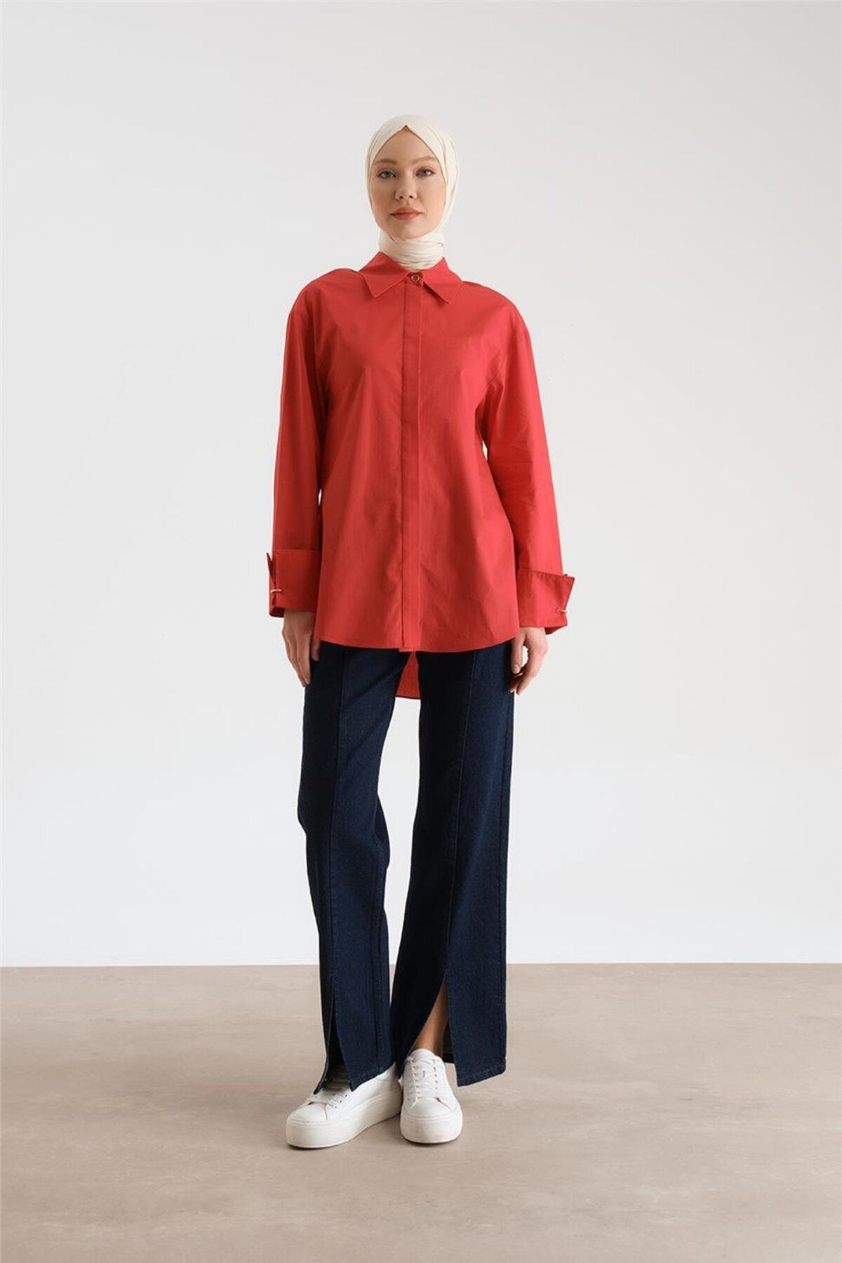 Armine-Oversize Ringed Shirt 24Y3520 - Cherry 2