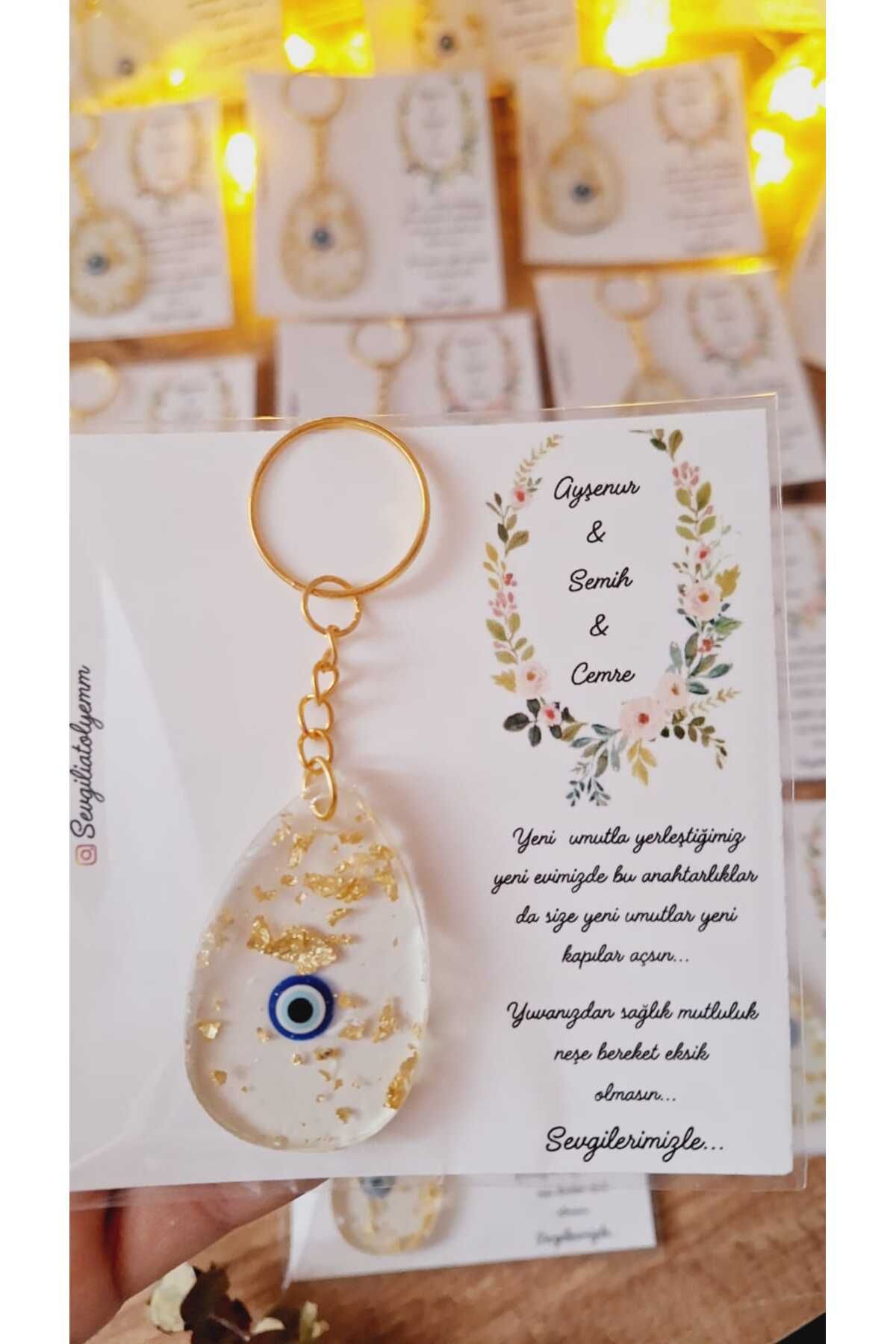 sevgiliatolyemm mutluluk getirmesi dileğiyle-Keyring with Evil Eye Beads 10 Pieces Circumcision Birthday Newborn Gifts 2