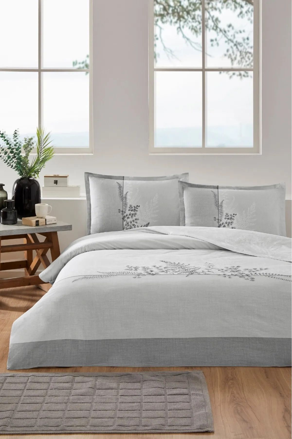 Özdilek-Gray Focus Personality Duvet Cover Set - Özdilek Helecho 1