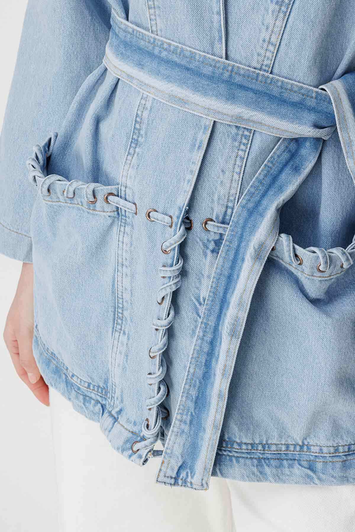 Hooopstore-Sinna Knit Light Blue Denim Jacket 6