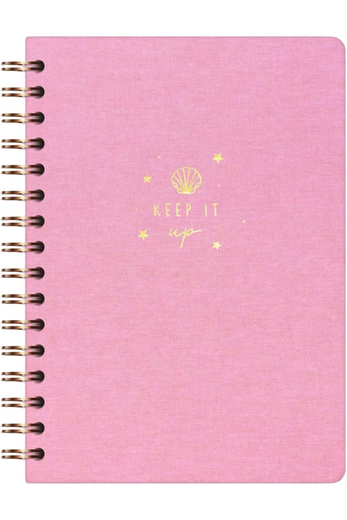 LUXE-Linen Checked A5 Spiral Notepad - Hard Cover, Candy Pink 1