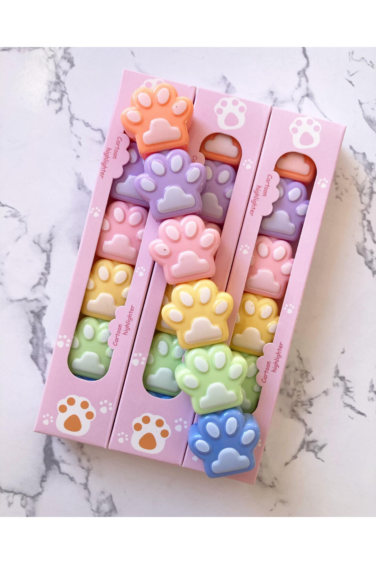 NaSaDAN Sevimli Pati Fosforlu Kalem Seti 5 Renk