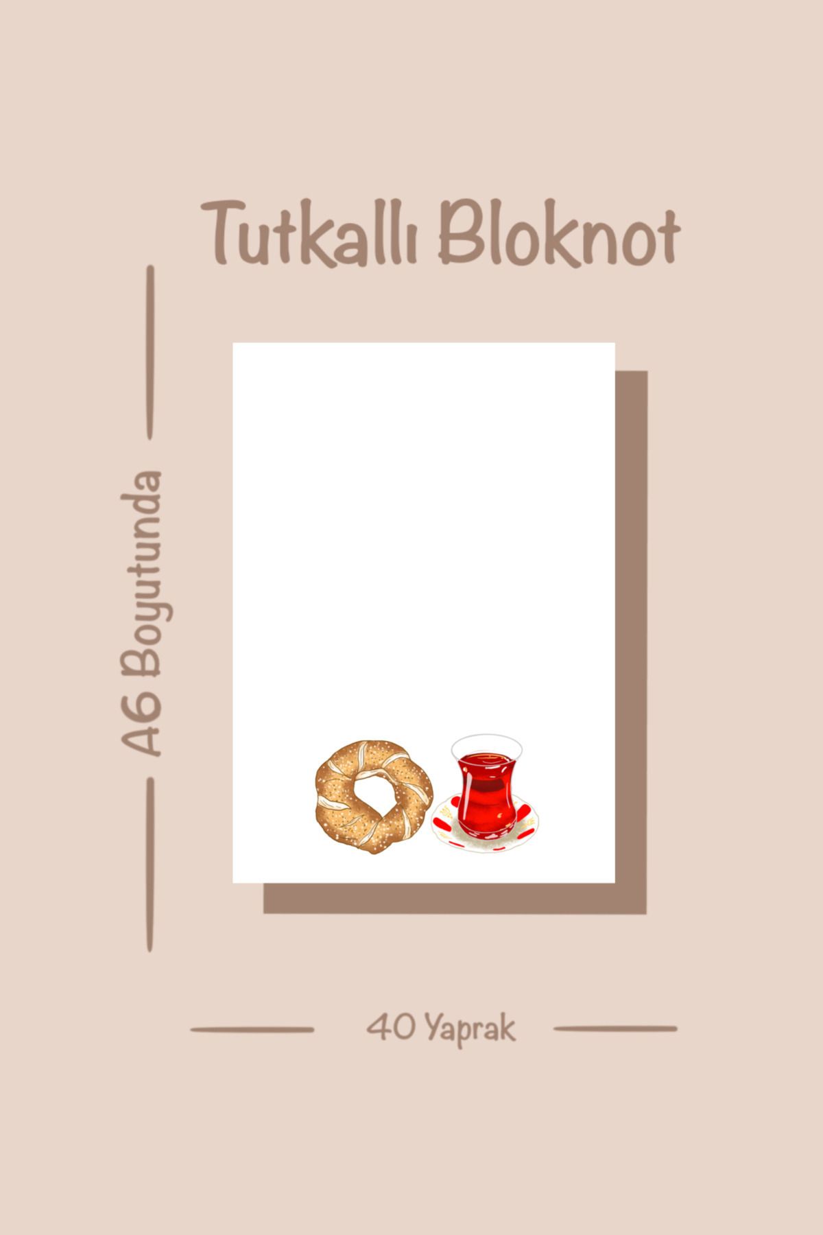 Handeto Kraft-Tea and Bagel Themed - A6 Notebook, Glue Memo Pad and No Line Notepad 7
