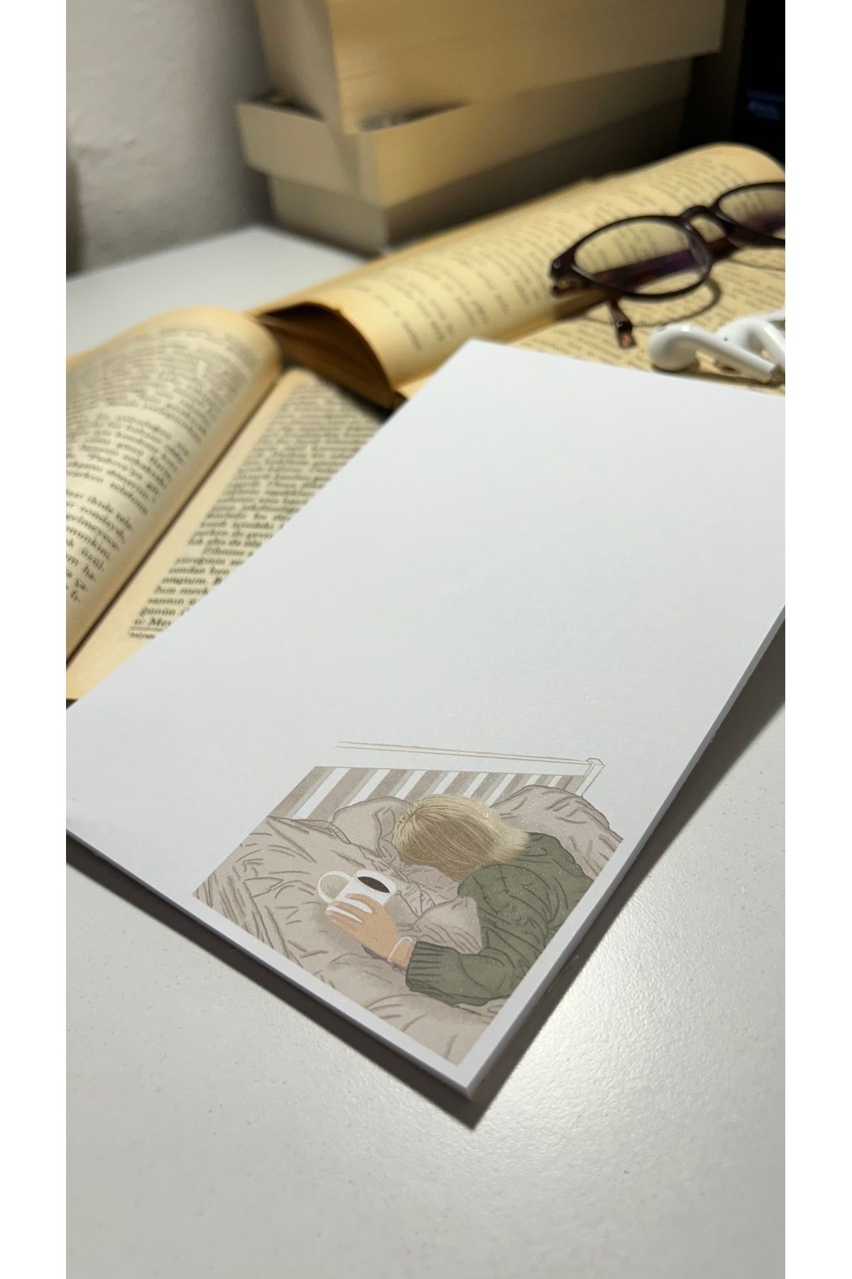 Handeto Kraft-Sleep Coffee Color Notepad - Check Pluck Notebook, Glue Memo Pad, A5 Unlined Notebook 4