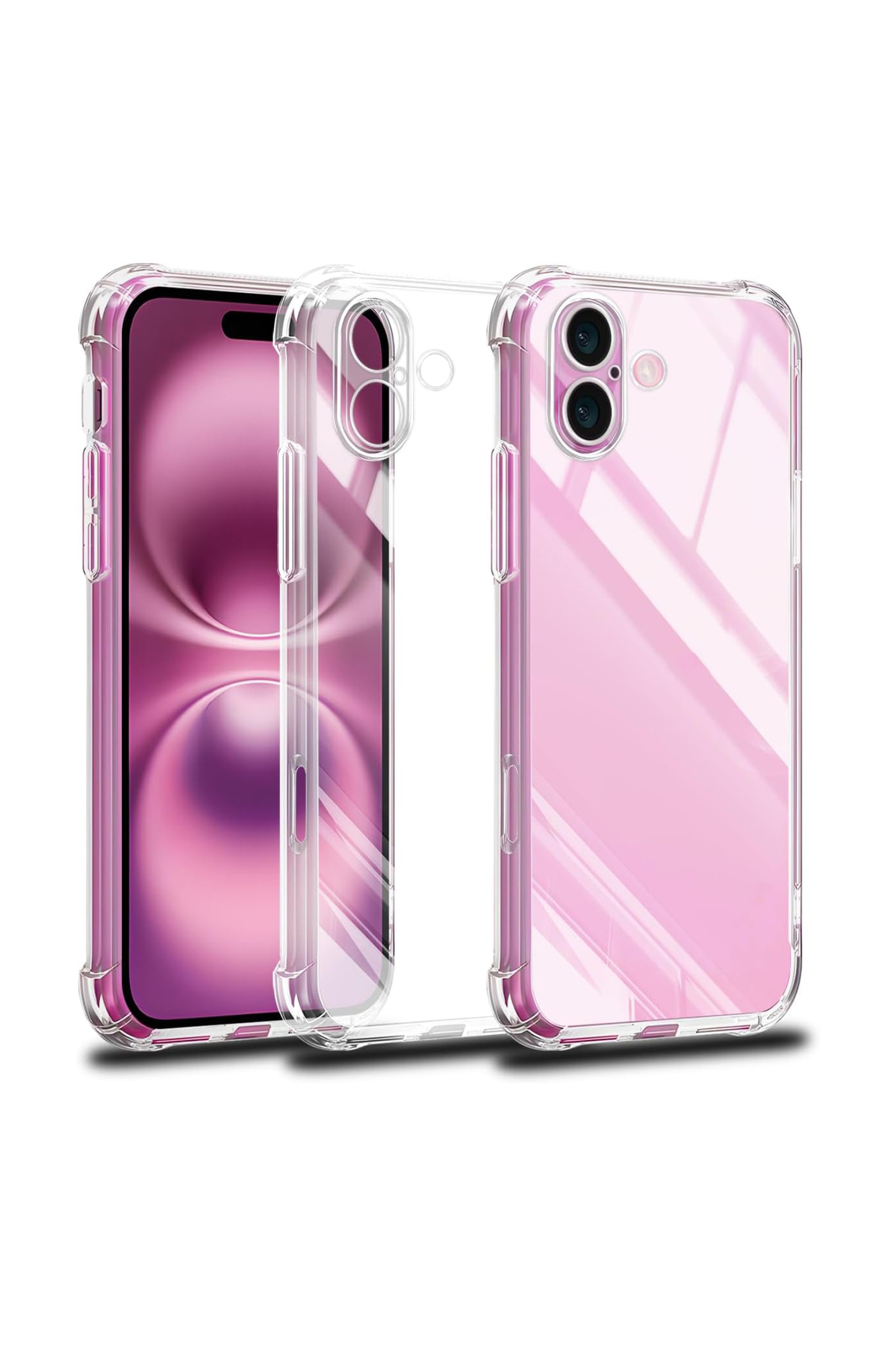 Apple iPhone 16 Plus ile Uyumlu Kapak Kamera Korumalı Airbag Antishock Köşe Korumalı Şeffaf Silikon Kılıf