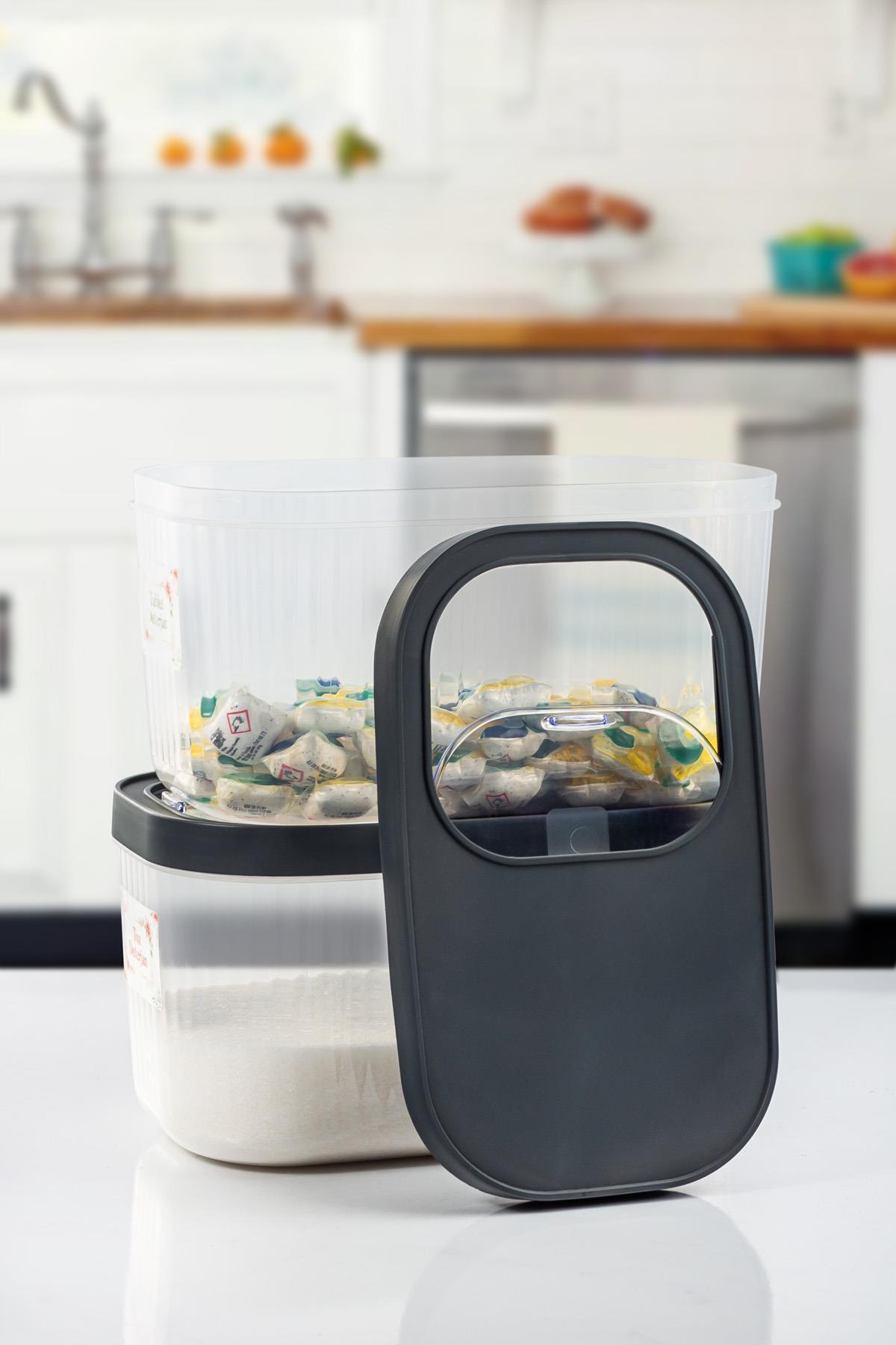 HSDemirci-7.5 Lt Multibox - 2-Piece Storage Set with Sliding Lid & Dust and Tablet Detergent Box (with Sticker Gift) 4