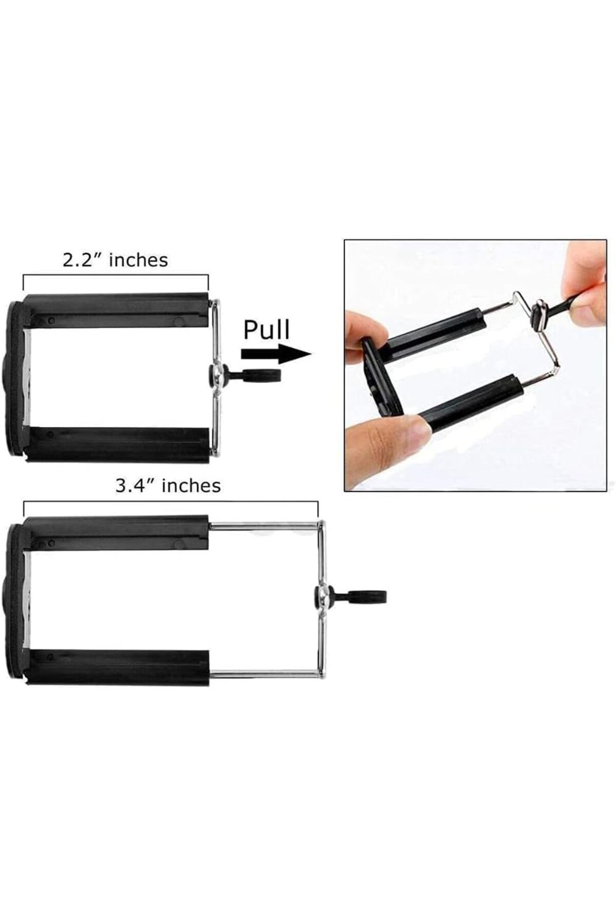 fulina-Tripod, Aluminium Foldable Camera-Tripod, with Mobile Clip Holder Bracket,4 Section Adjustable 3