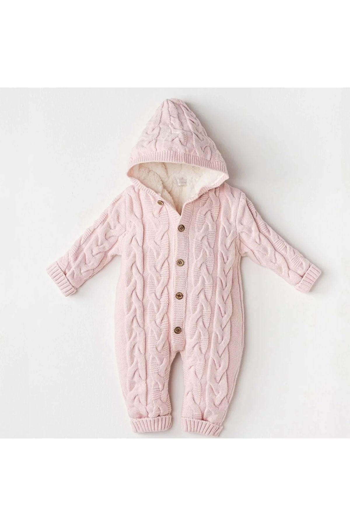 andywawa-Unisex Baby Knitwear Cosmonaut Jumpsuit Pink Melange AC24336 1