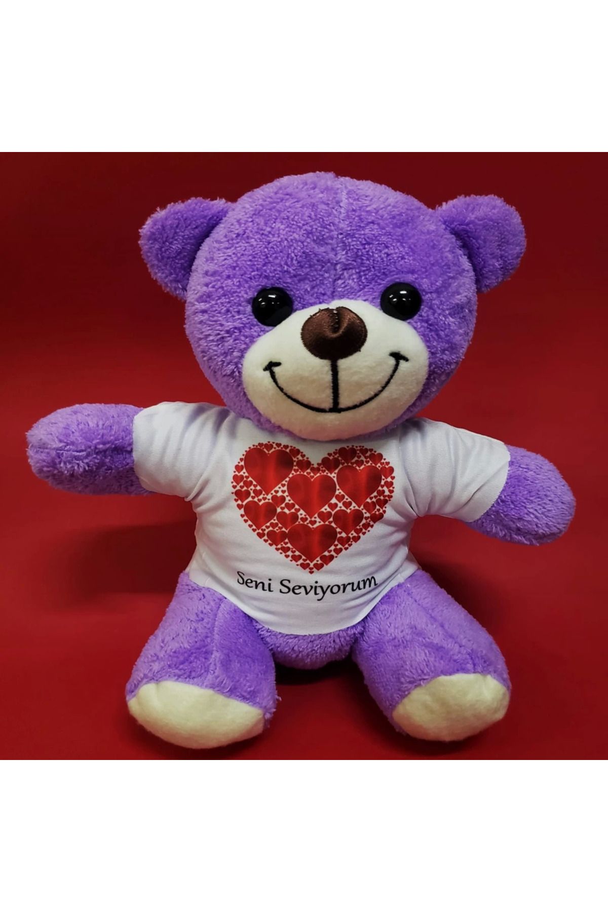 nazeninstoğu-I Love You Printed T-Shirt Plush Teddy Bear 1