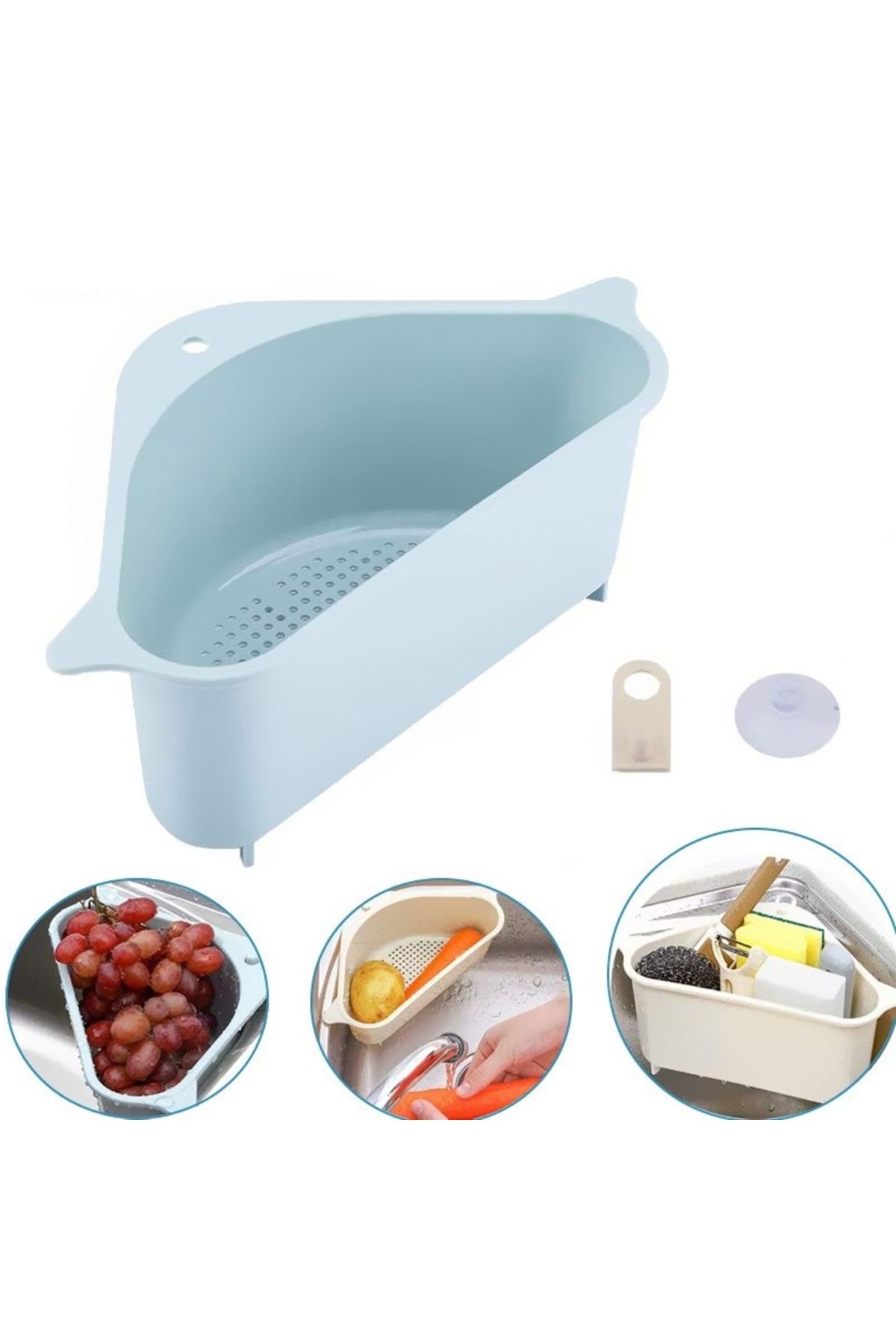 mrpurple Süzgeçli Lavabo Süzgeci – Vakum Aparatlı Kenar Süzgeci