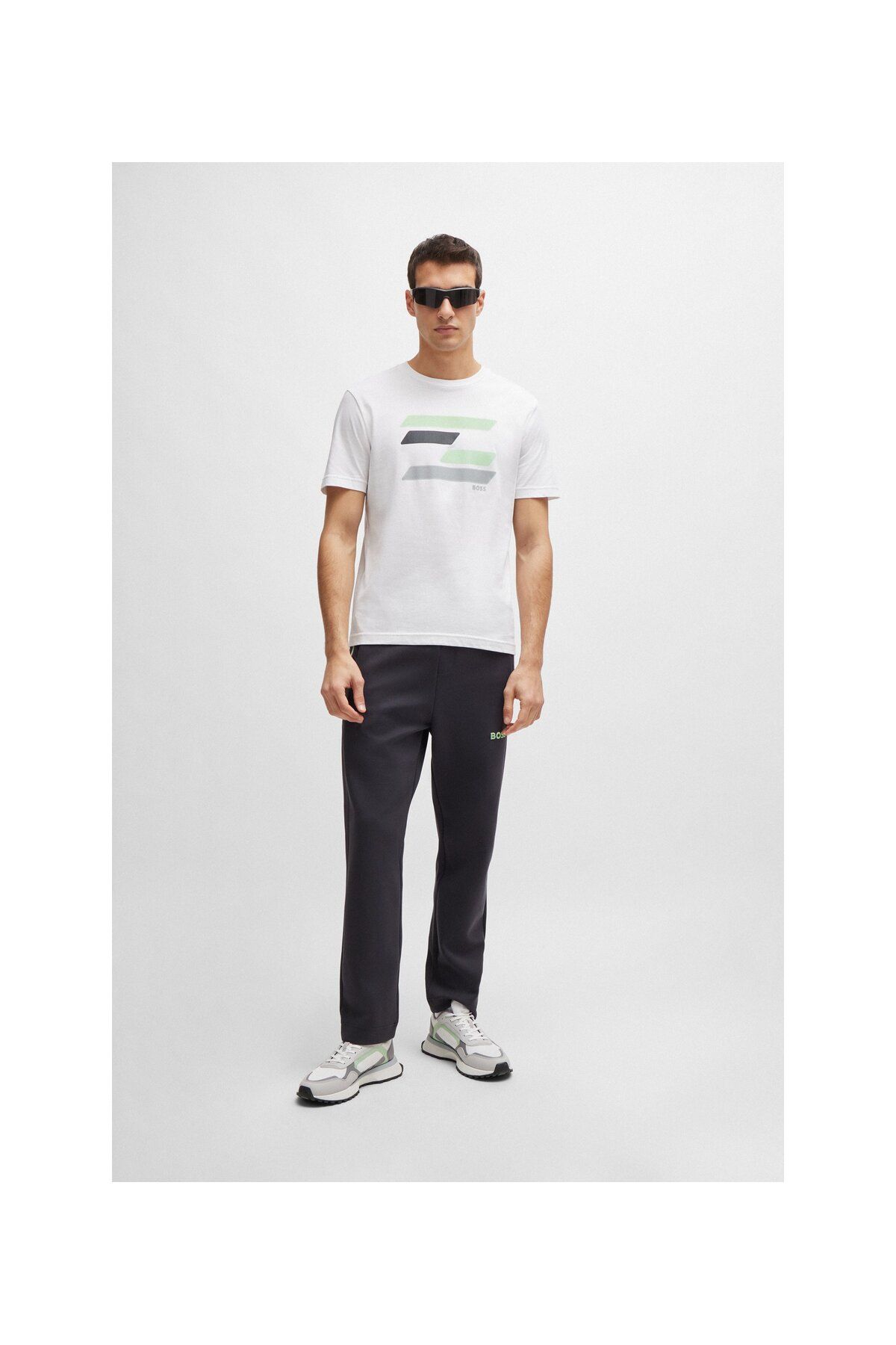 تی شرت سفید مردانه پارچه پنبه ای با الگوی T Shirt BOSS