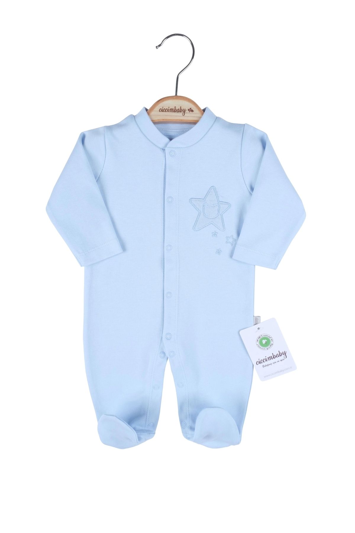 Genel Markalar Ciccim Baby Yıldızlı Ayıcık Patikli Tulum 4807 Mavi