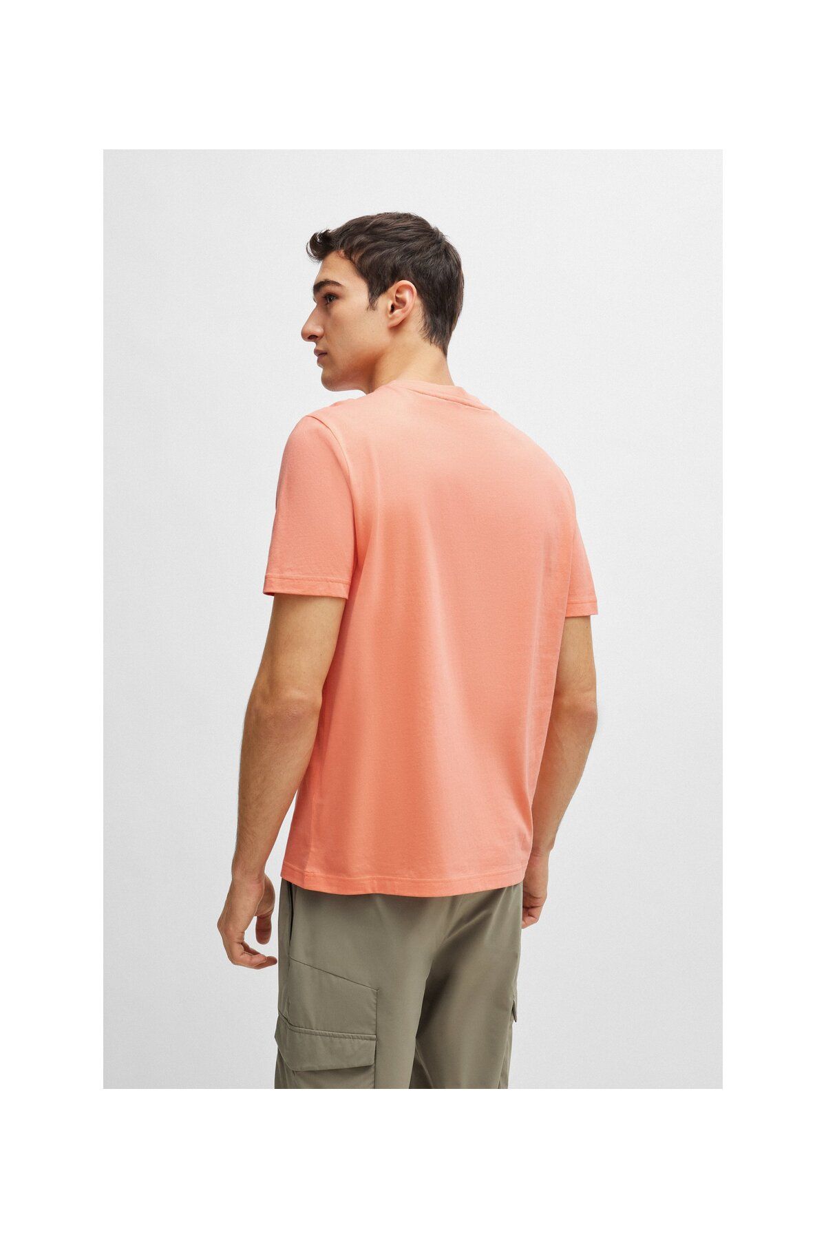 تی شرت قرمز مردانه پنبه برش معمولی T Shirt BOSS
