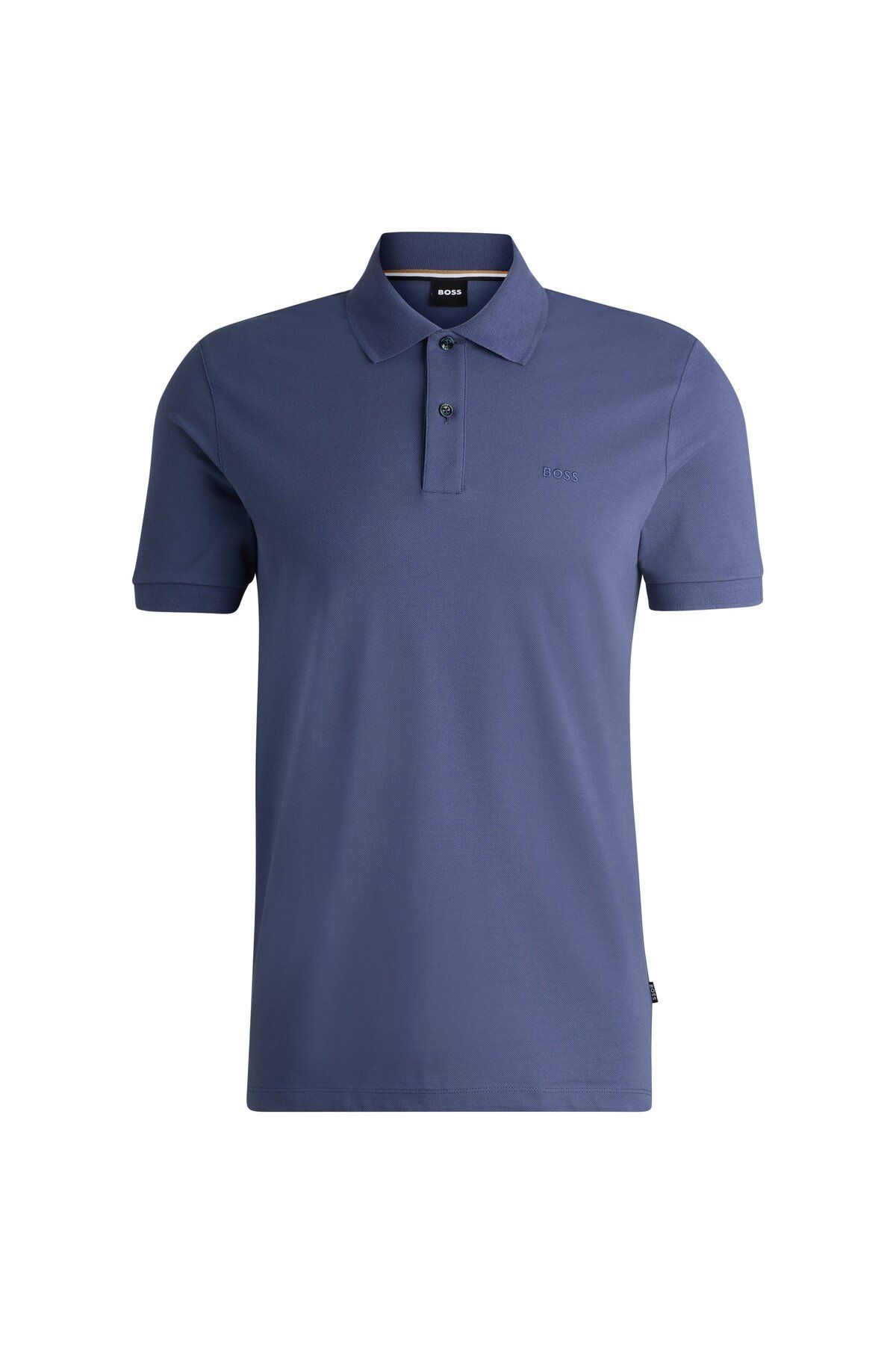 تی شرت یقه پولو آبی مردانه دکمه پنبه ، آستین کوتاه Navy Blue Collar 412 BOSS