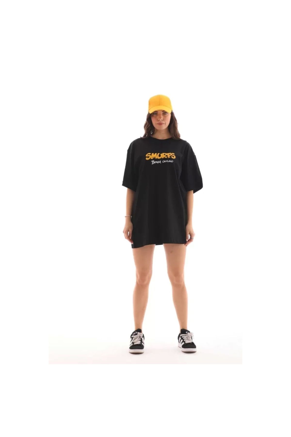 Marsilyan Unisex Bisiklet Yaka Baskılı Oversize TShirt
