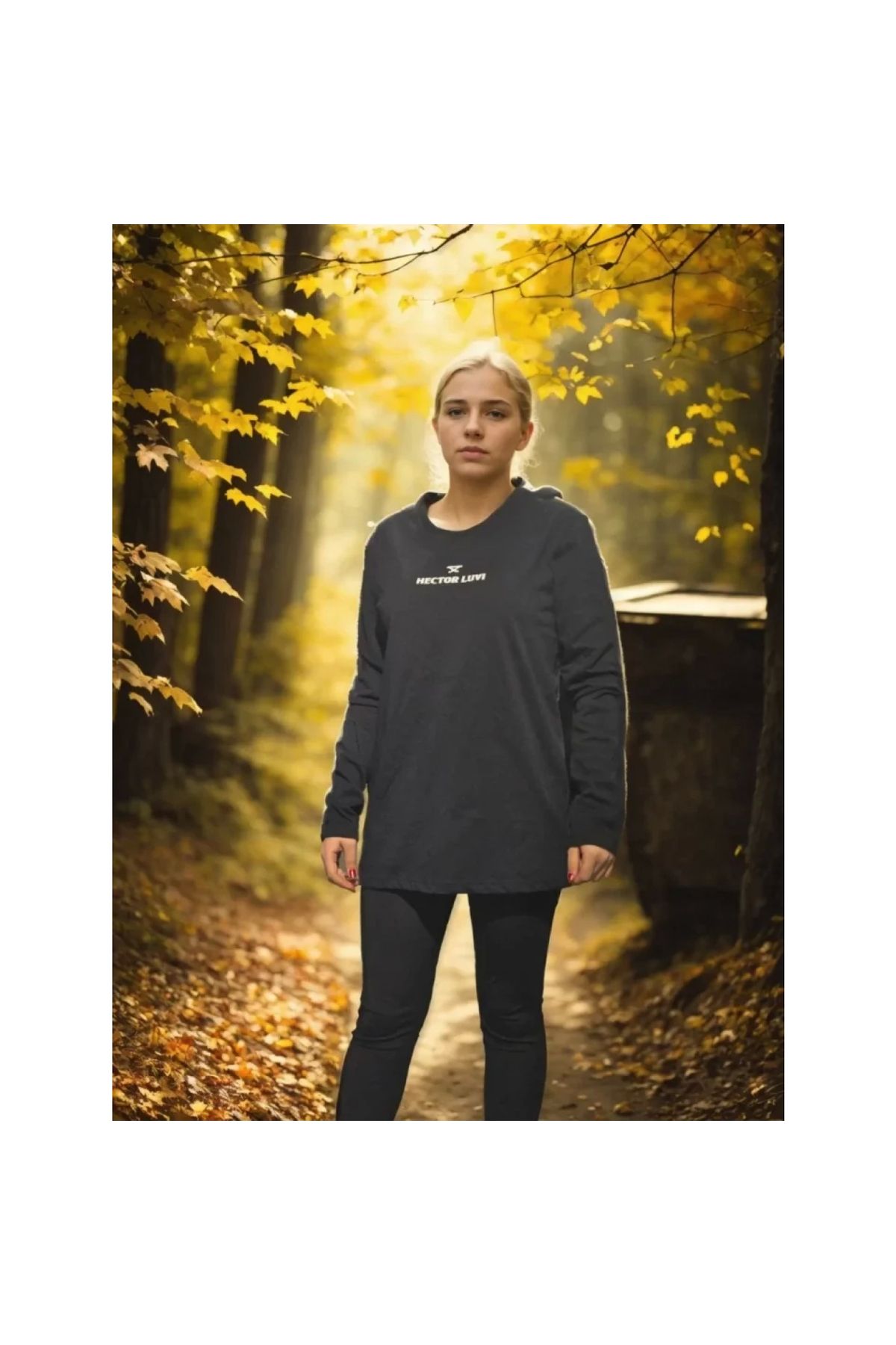 Narnuga Unisex Bisiklet Yaka Uzun Kollu TShirt